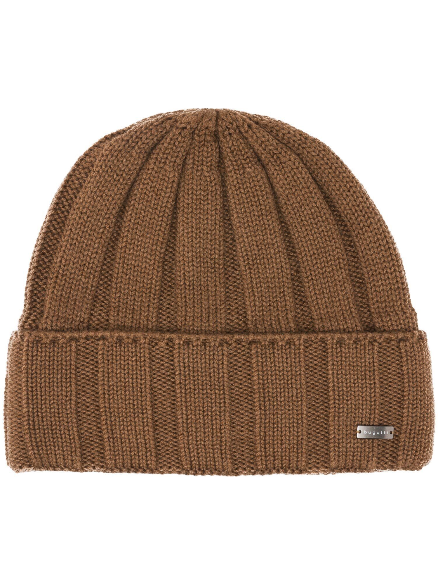 bugatti Strickmütze Einfarbige bugatti Beanie mit Fleece-Fütterung