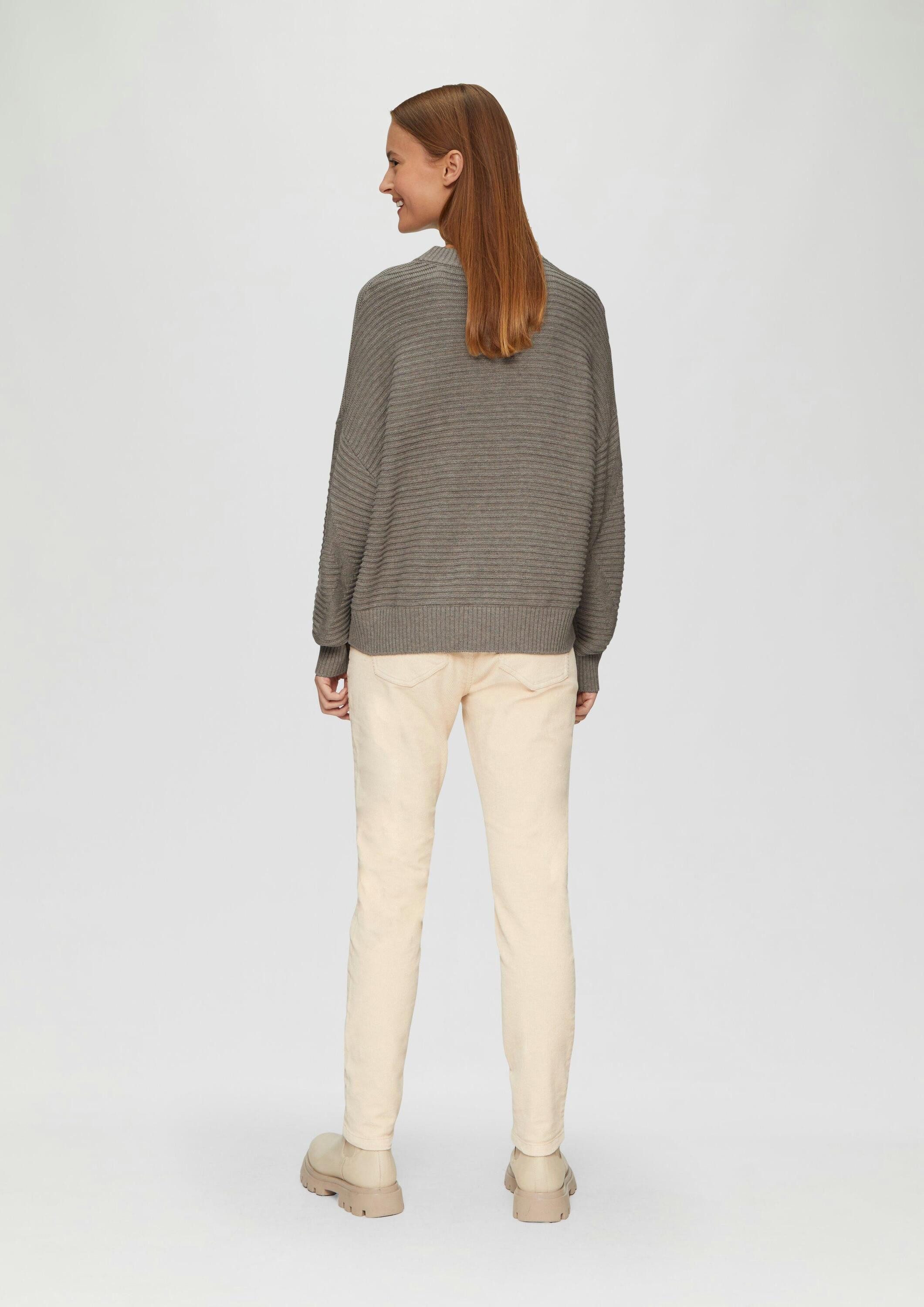 s.Oliver Longpullover Strickpullover Oversized Strickpullover mit Strukturdetails