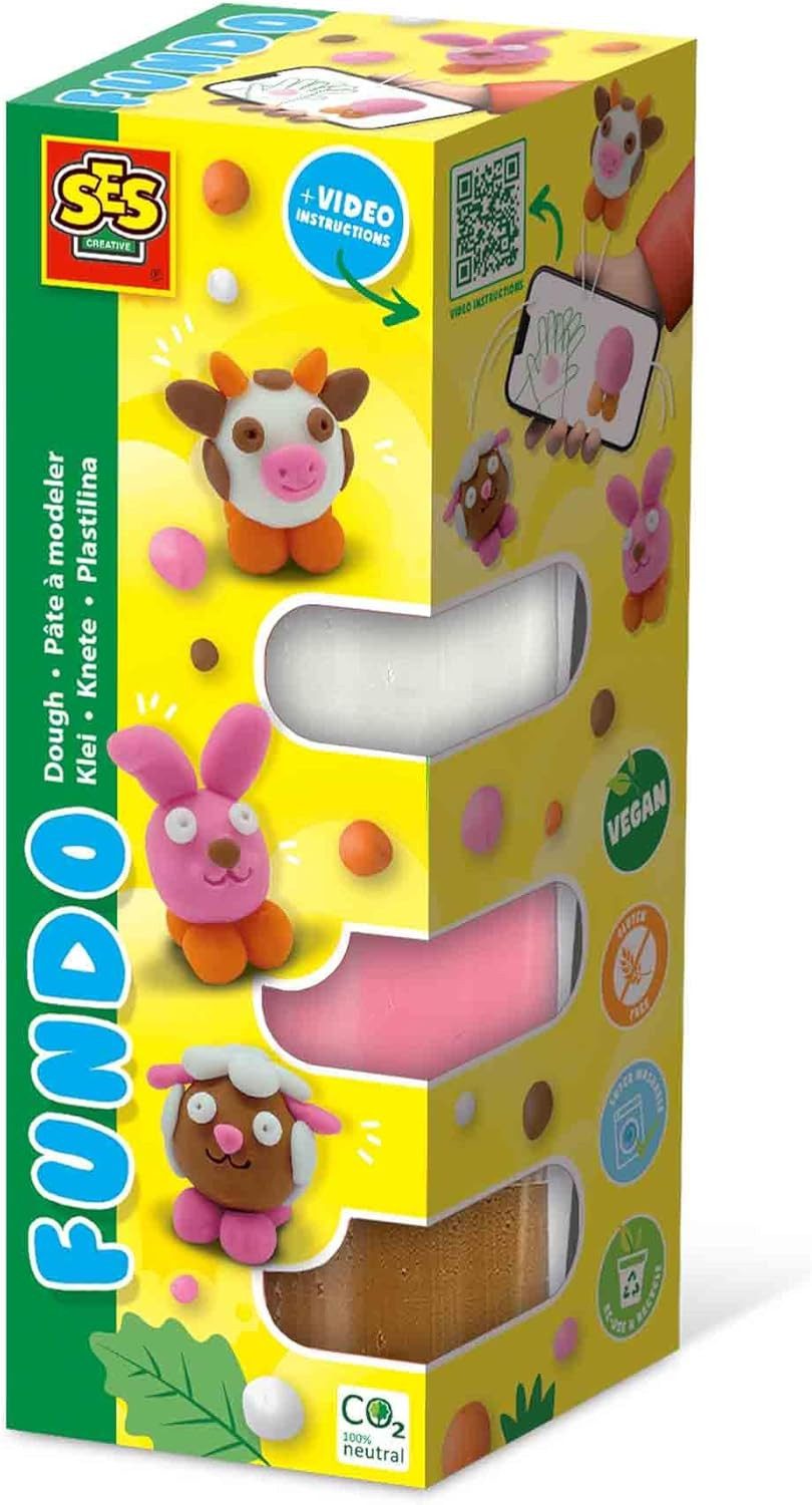 SES Creative Spiel SES Creative FunDo Knete-Bauernhof Tiere - Kreatives Knetset für Kinde