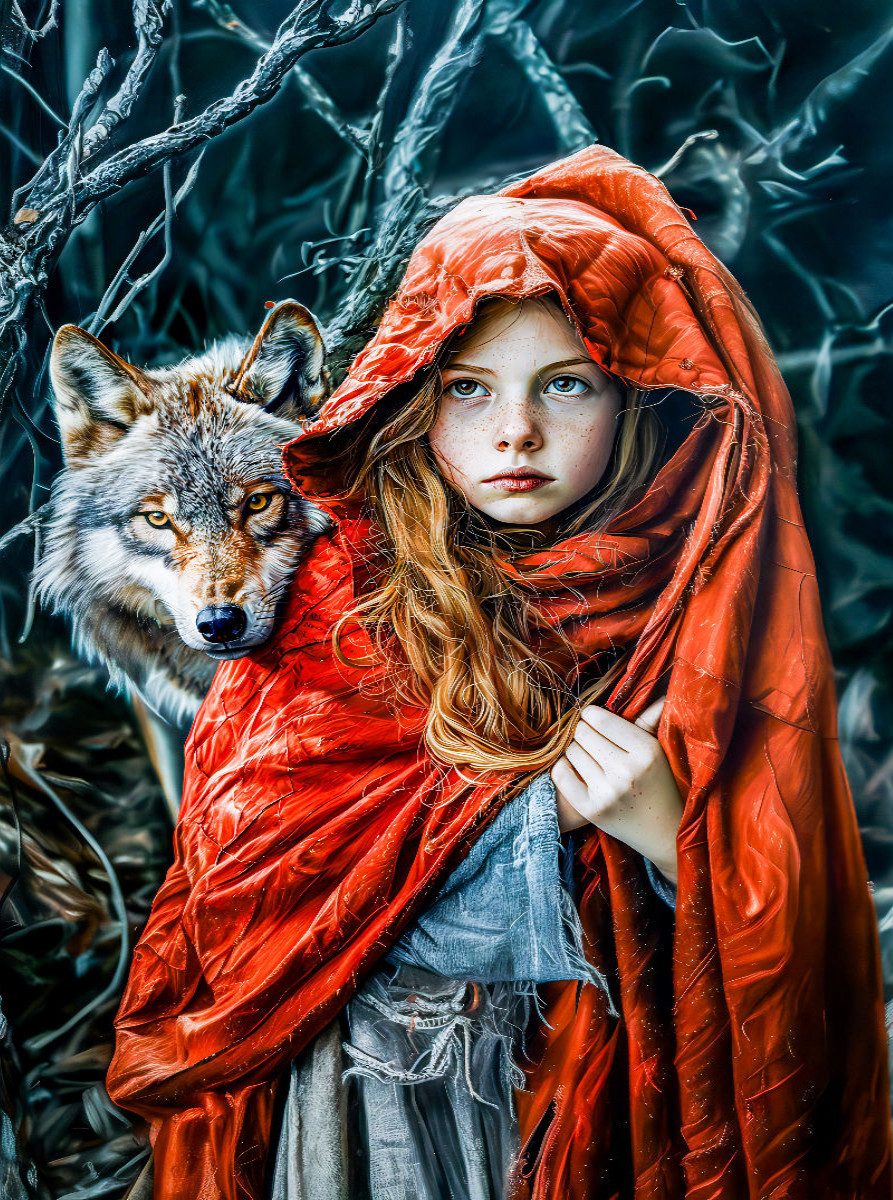 CALVENDO Puzzle CALVENDO Puzzle Rotkäppchen und der Wolf, 2000 Teile Lege-Größe 90 ×, 2000 Puzzleteile