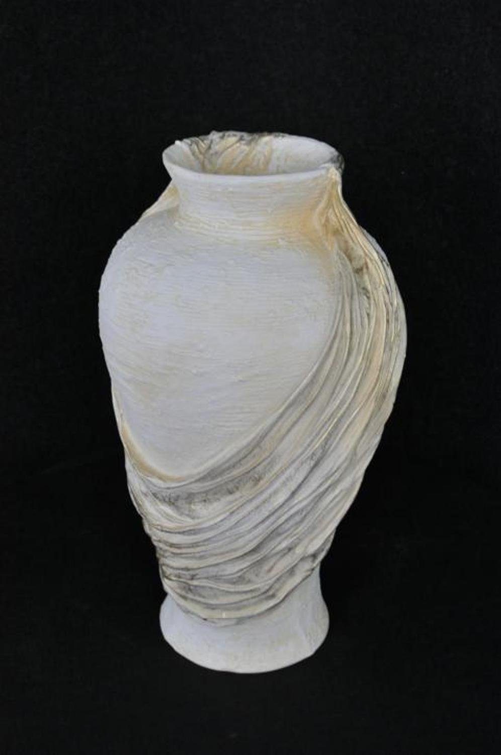 Topf Skulptur Weiß 0855 Vase Blumen Handarbeit JVmoebel Pokal Design Vasen Kelch XXL