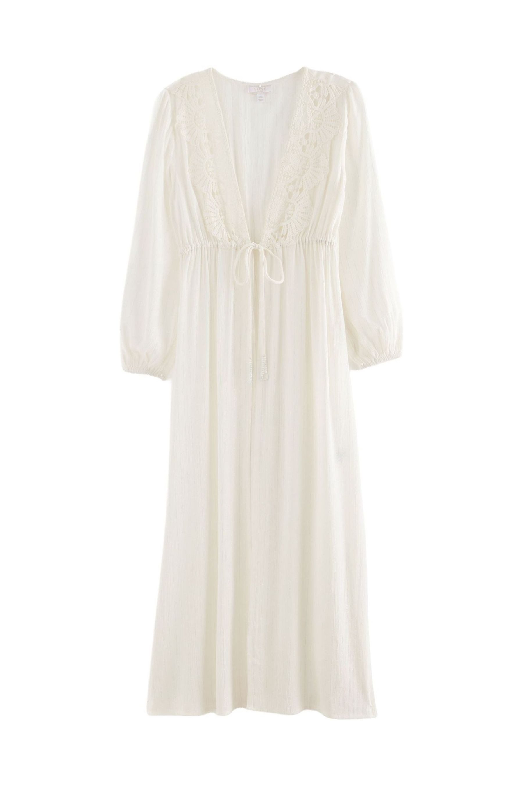 LIPSY Strandkleid Lipsy Maxikimono mit Spitzenbesatz, Kurzgröße (1-tlg)