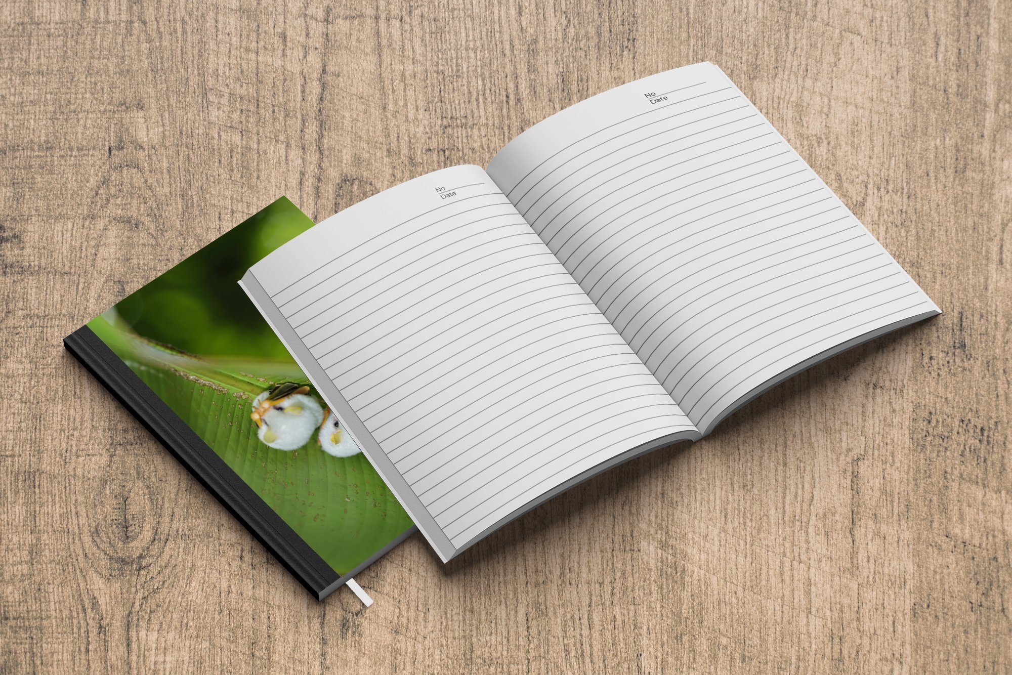 MuchoWow Notizbuch 98 Blatt, Seiten, Tagebuch, Journal, Haushaltsbuch Fledermäuse grünem A5, Notizheft, Merkzettel, auf Weiße