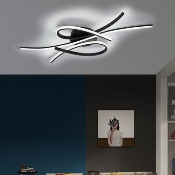 Vicbuy Deckenleuchte LED Deckenleuchten, Kreative linien Deckenlampe, Stufenlos Dimmbar, mit Fernbedienung, Moderne Wohnzimmerlampe, 3 einstellbaren Farben Esszimmerlampe, Einstellbare Helligkeiten Deckenbeleuchtung, Schlafzimmerlampe, Bürolampe