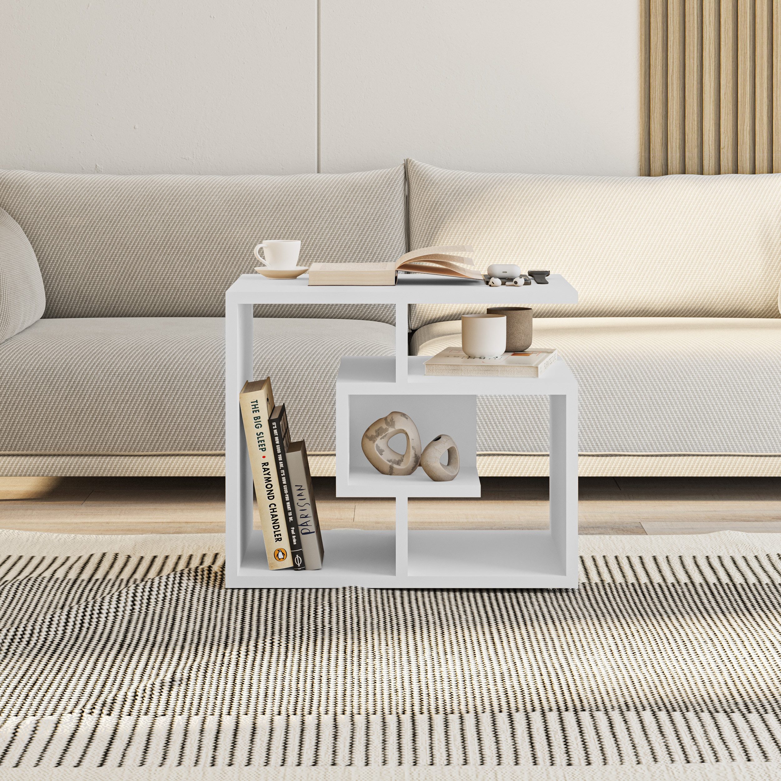 Decortie Beistelltisch Labirent, Moderner Beistelltisch/Couchtisch, 54 x 40 x 45 cm