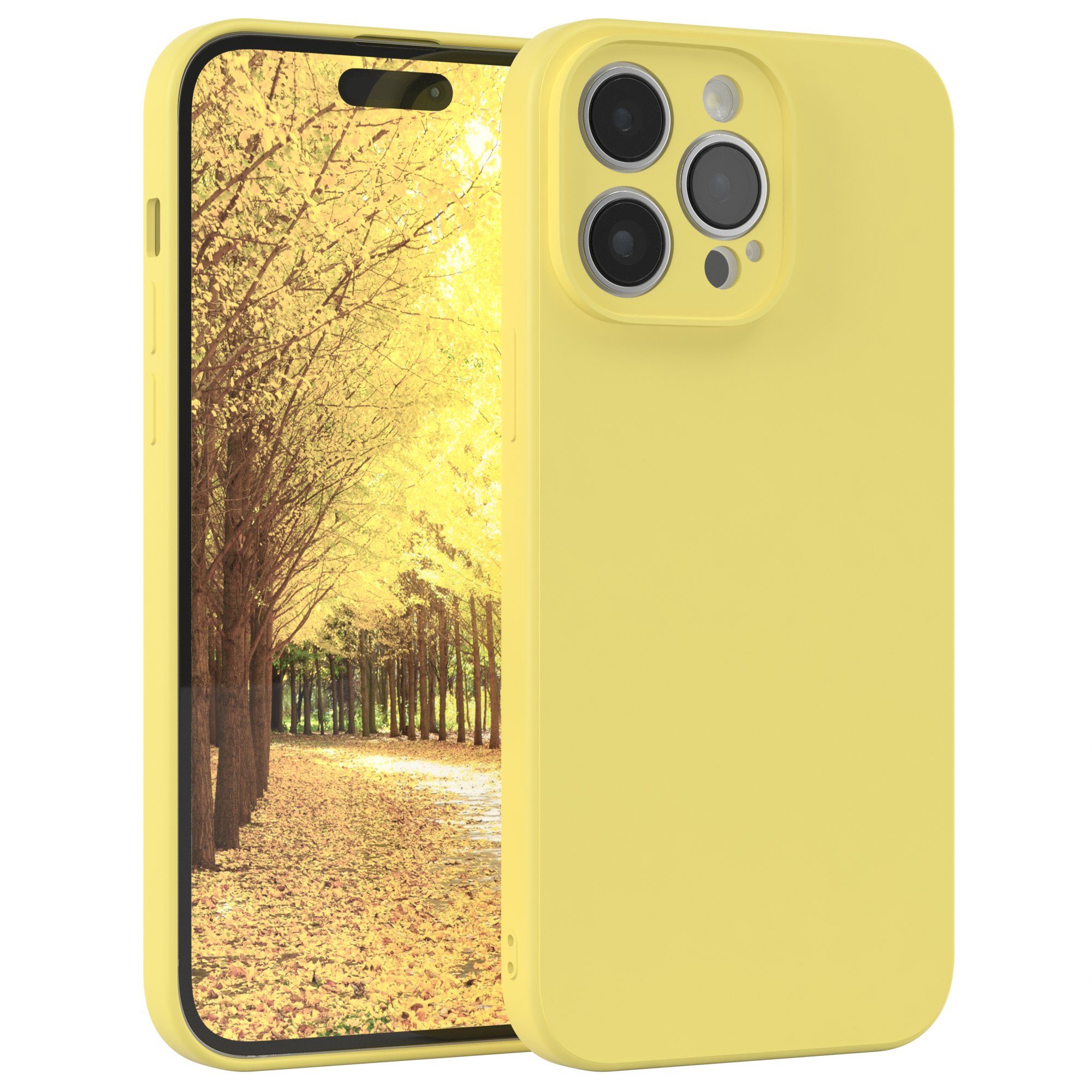 EAZY CASE Handyhülle TPU Hülle für Apple iPhone 14 Pro Max 6,7 Zoll, Handy Softcase stoßfest Hülle mit Kameraschutz bumper tpuhülle Gelb