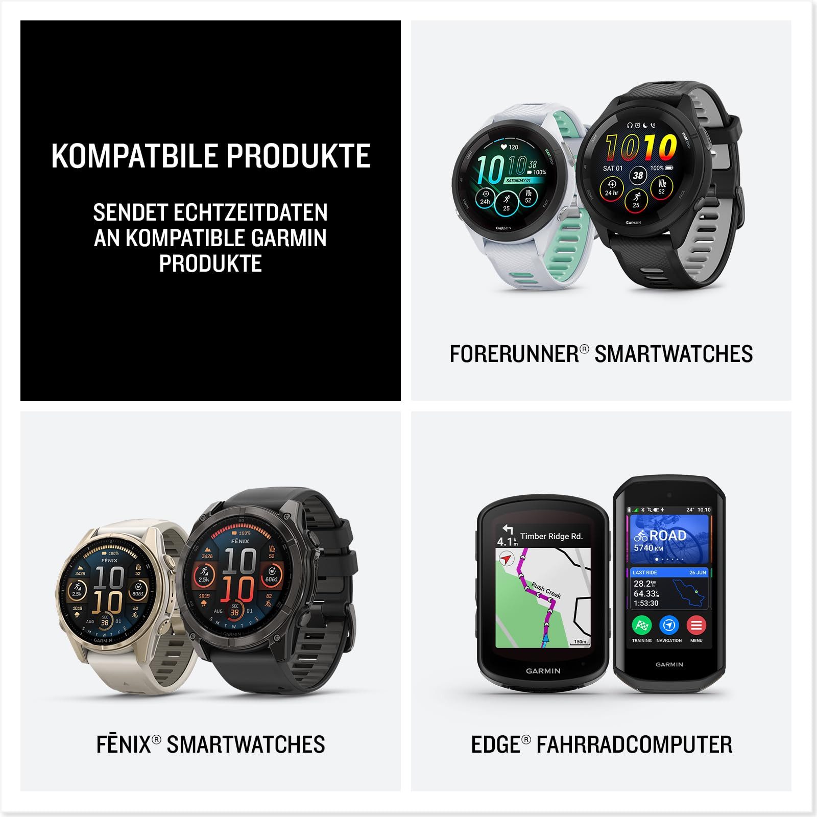 Garmin Uhrenarmband HRM 200 Brustgurt M-XL, Bluetooth/ANT+ Herzfrequenzgurt, Wasserfest, verstellbar – Bild 5 von 5