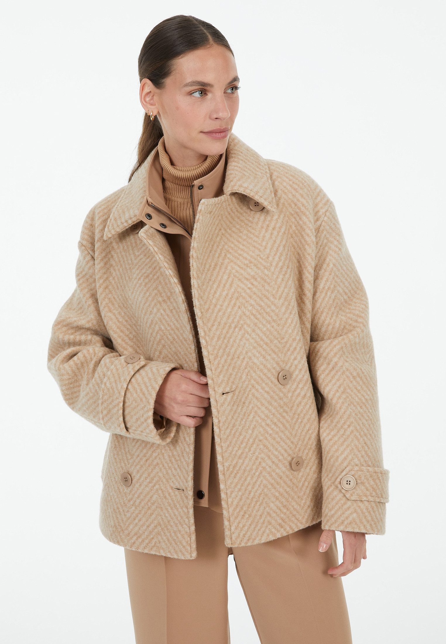 MARC AUREL Cabanjacke mit Fischgratmuster günstig online kaufen