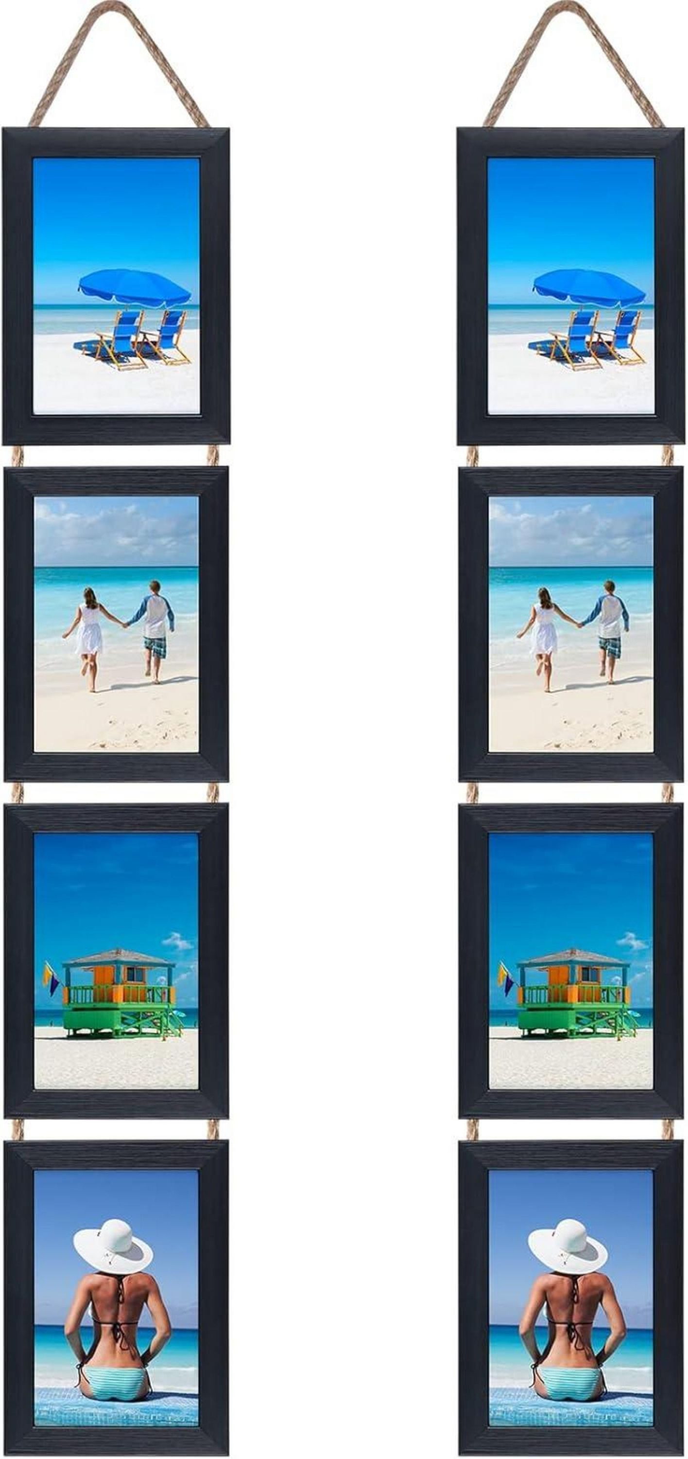 LuxusKollektion Рамки Collage Fotorahmen Collage Set 8 vertikale Rahmen 10x15 Schwarz