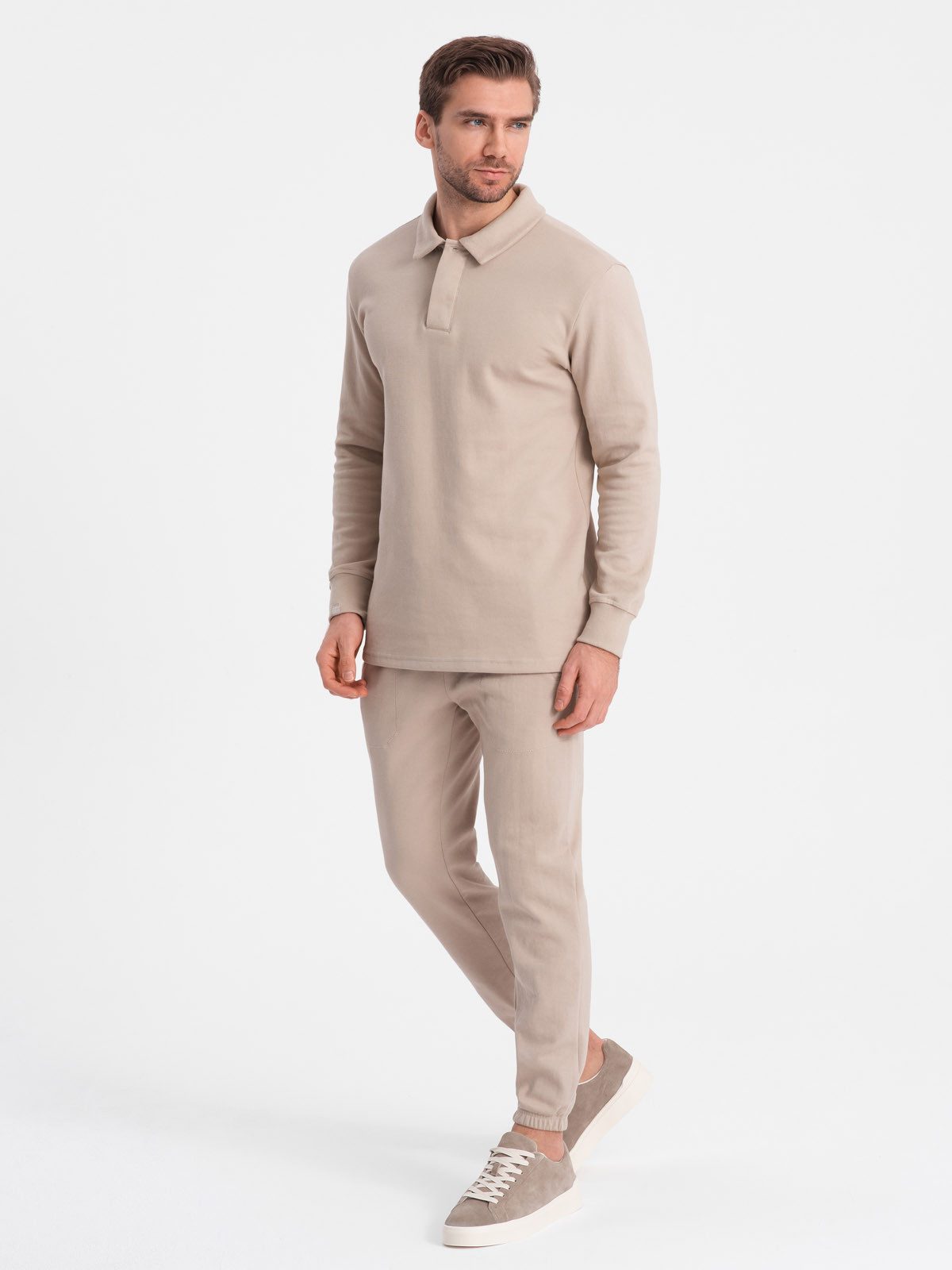 OMBRE Jogginganzug Herren-Sweatshirt-Set mit Polokragen + Jogginghose (weatshirt-Set mit Polokragen + Jogginghose)