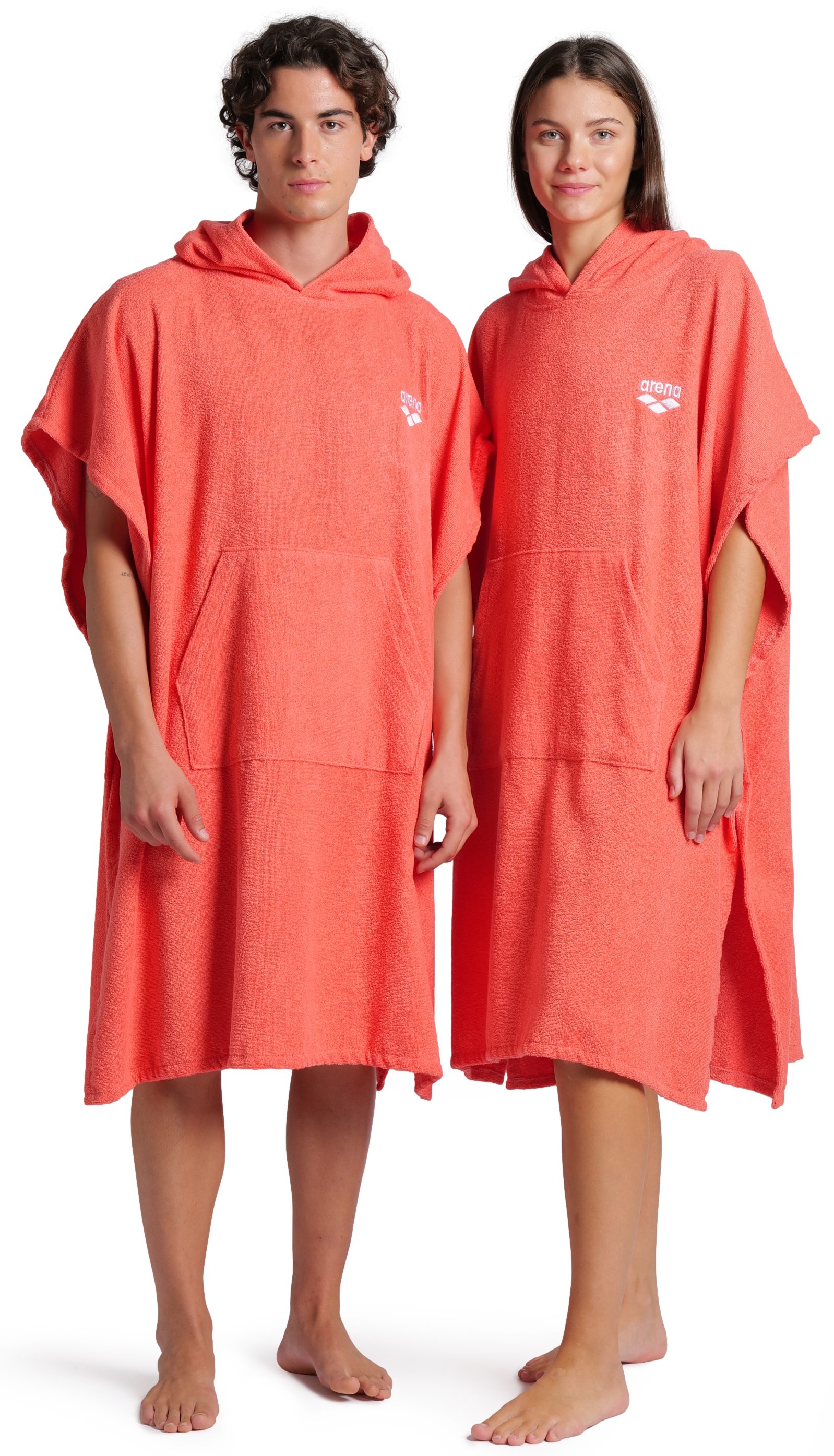Arena Badeponcho arena Unisex Baumwoll Poncho Bademantel, Midilänge, Baumwolle, Kapuze, ohne, Duschen, Strand, Sport, Schwimmbad, Sauna, Baumwolle, Unisex, bequem