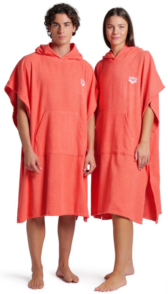 Arena Badeponcho arena Unisex Baumwoll Poncho Bademantel, Midilänge, Baumwolle, Kapuze, ohne, Duschen, Strand, Sport, Schwimmbad, Sauna, Baumwolle, Unisex, bequem