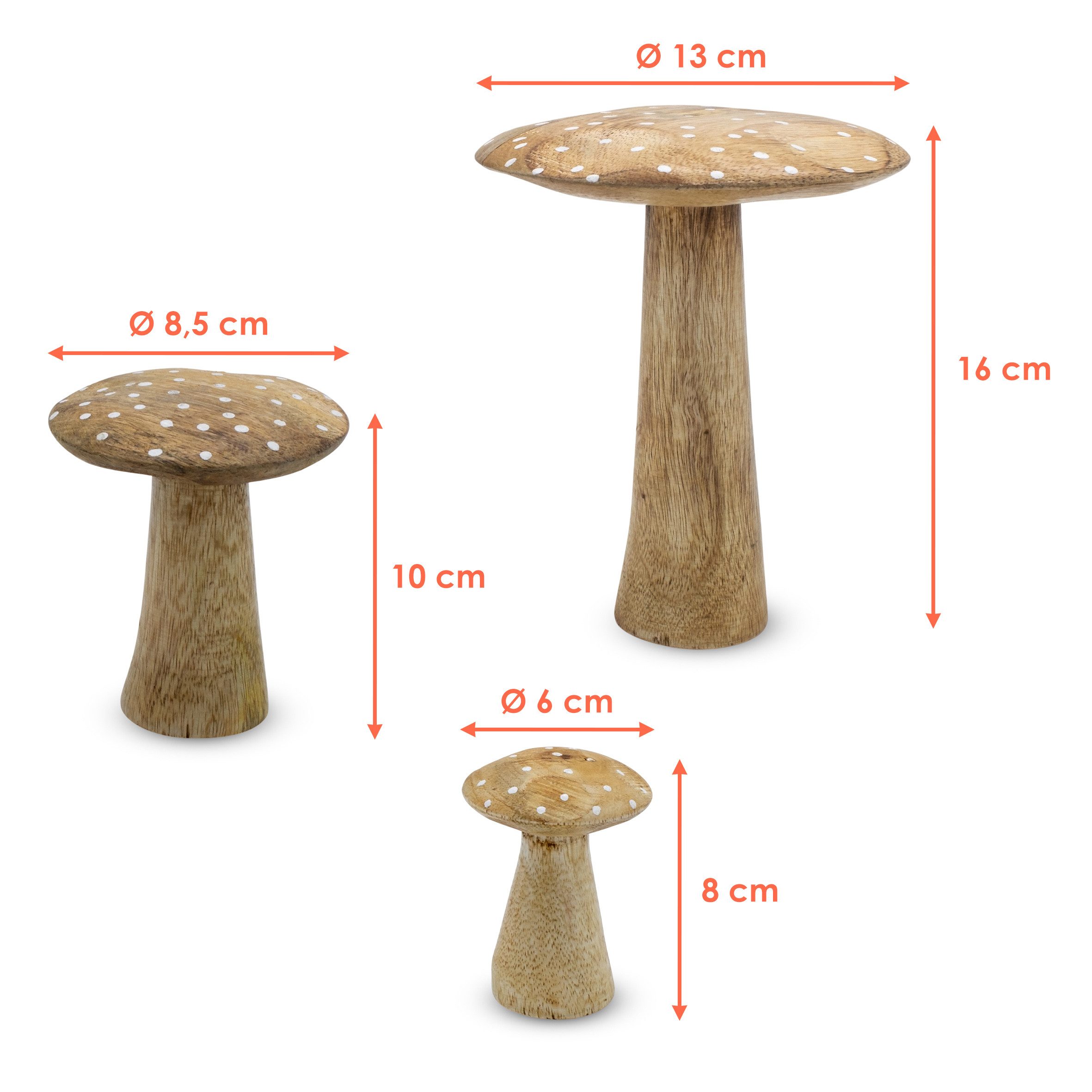 Spetebo Dekofigur Mangoholz Deko Pilz 3er günstig online kaufen