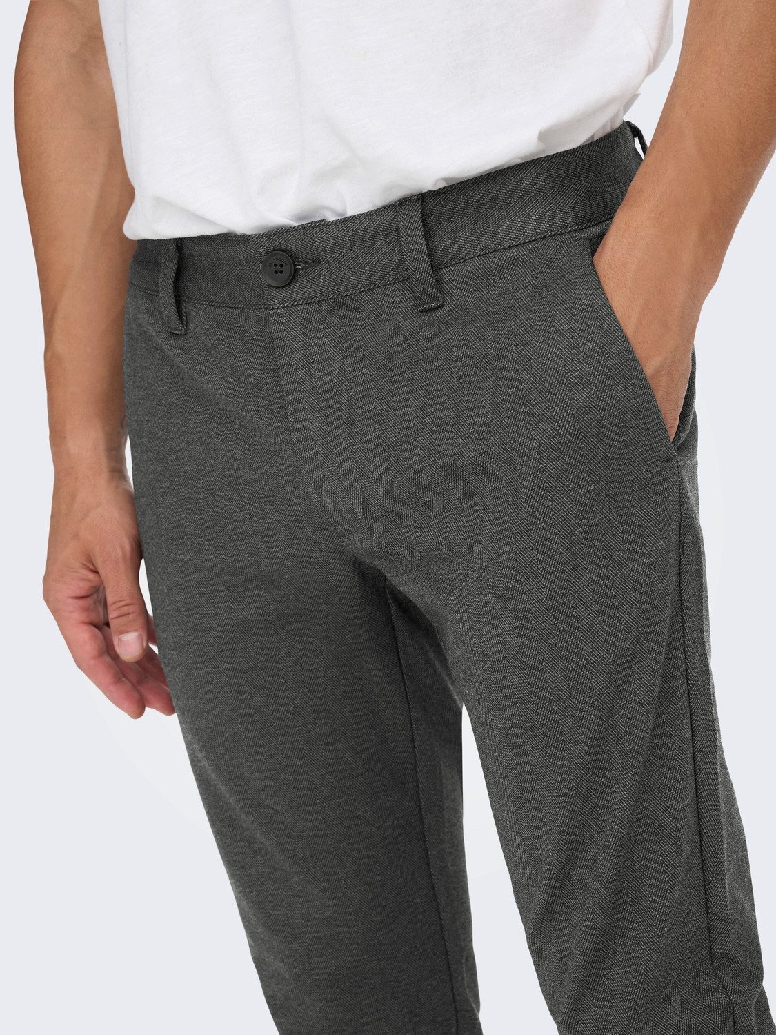 Only & Sons Herren Chino Hose ONSMARK 2911 - Slim Fit - Schwarz günstig online kaufen