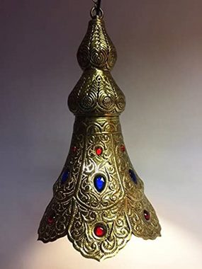 Marrakesch Orient & Mediterran Interior Deckenleuchte Orientalische Messing Lampe Pendelleuchte Ilgin 40cm, ohne Leuchtmittel, Handarbeit