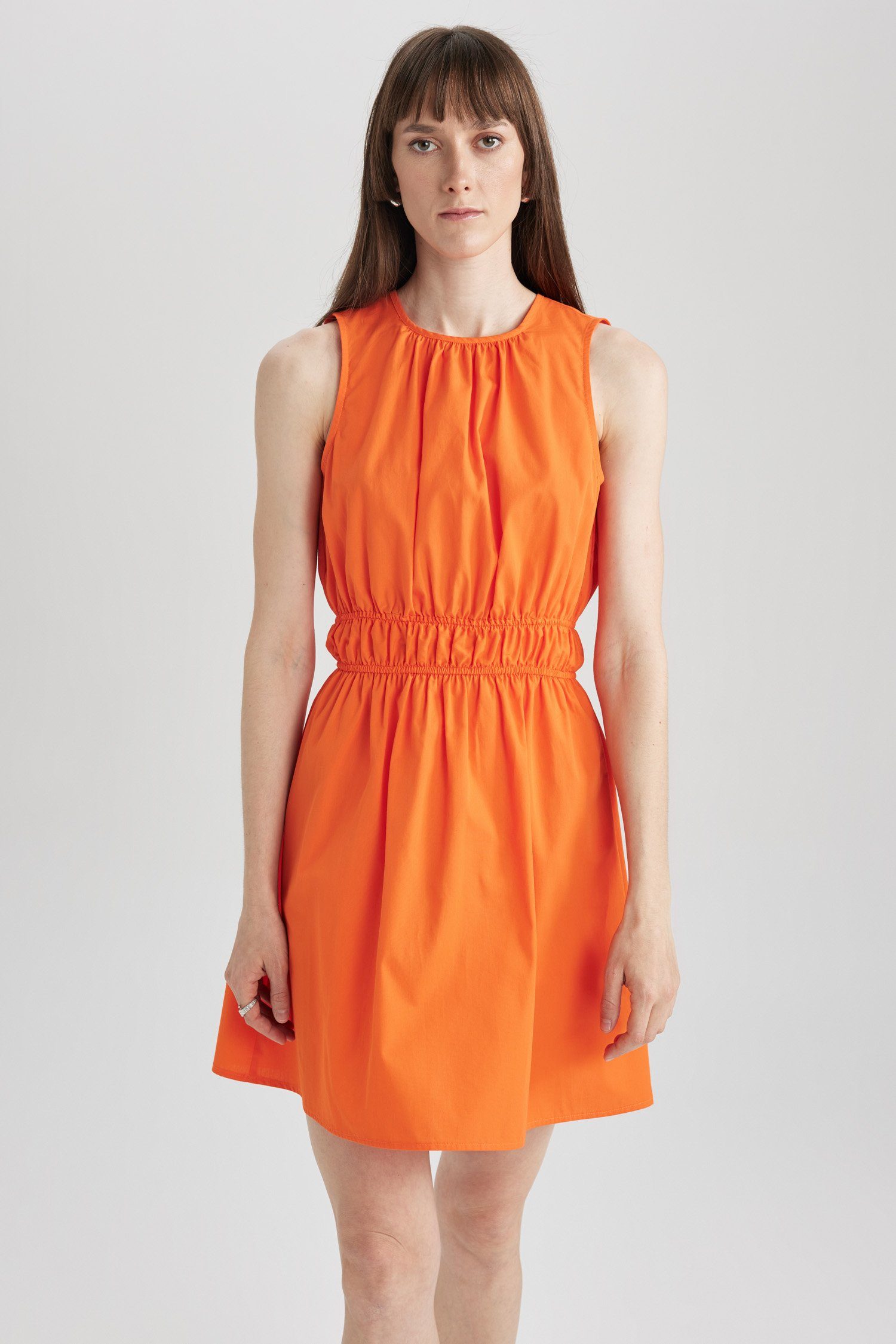 DeFacto Sommerkleid Damen Sommerkleid SHIRT DRESS Orange