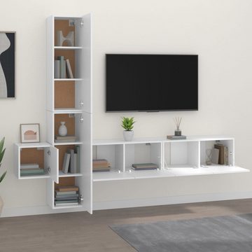 furnicato TV-Schrank 5-tlg. TV-Schrank-Set Weiß Holzwerkstoff