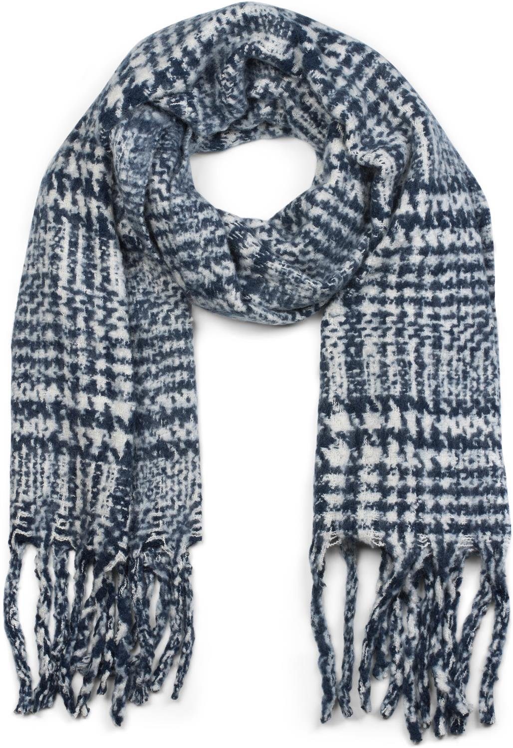 styleBREAKER XXL-Schal Weicher Schal mit Karo Muster und langen Fransen, (1-St)