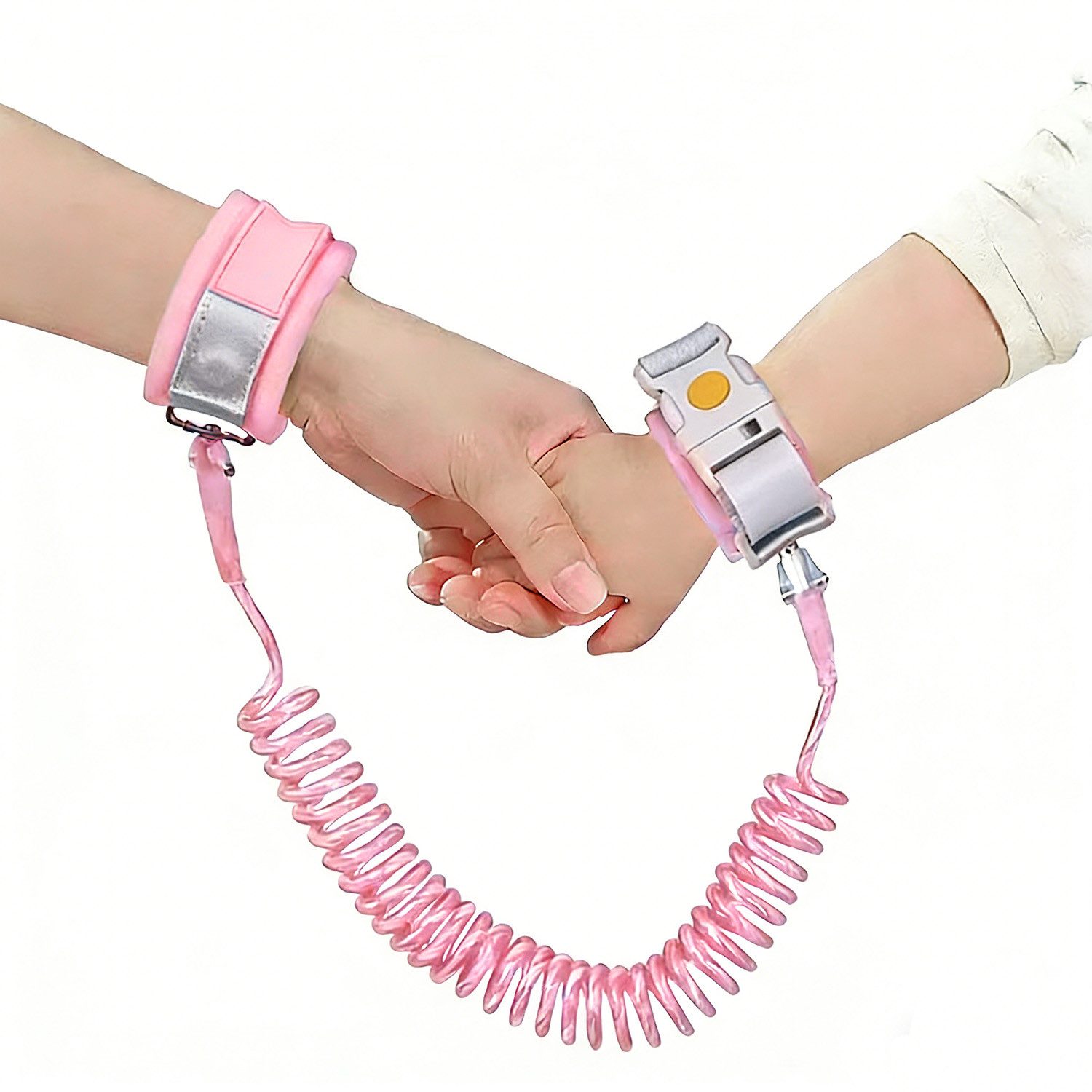 HEYHIPPO Führleine Kinder Sicherheitsleine 2m mit Schloss & Reflektor Blau/Pink, (Kinderleine mit Sicherheitsgurt –für Menschenmengen & Ausflüge), Anti-Verlust Leine – elastisches Stahlseil, für Spaziergänge & Reisen