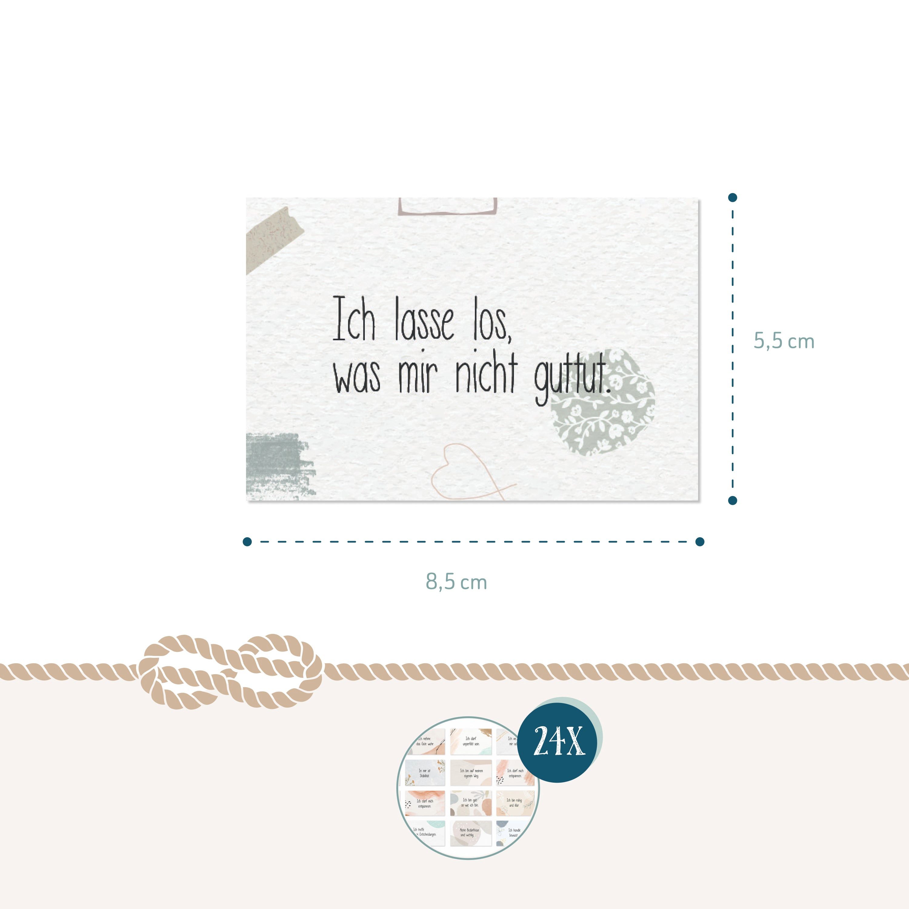 Logbuch-Verlag Klappkarte 24 Affirmationskarten für Erwachsene – Achtsamkeit im Boho-Design – Bild 2 von 5