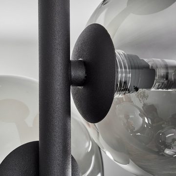 hofstein Deckenleuchte Deckenlampe aus Metall/Glas in Schwarz/Rauchfarben, ohne Leuchtmittel, Leuchte im Retro-Design aus Glas, 4 x G9 LED, ohne Leuchtmittel