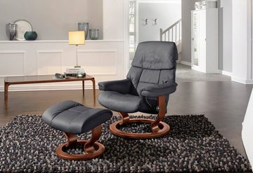 Stressless® Relaxsessel Ruby (Set, Relaxsessel mit Hocker), mit Classic Base, Größe S, Gestell Eiche, Wenge, Braun & Schwarz