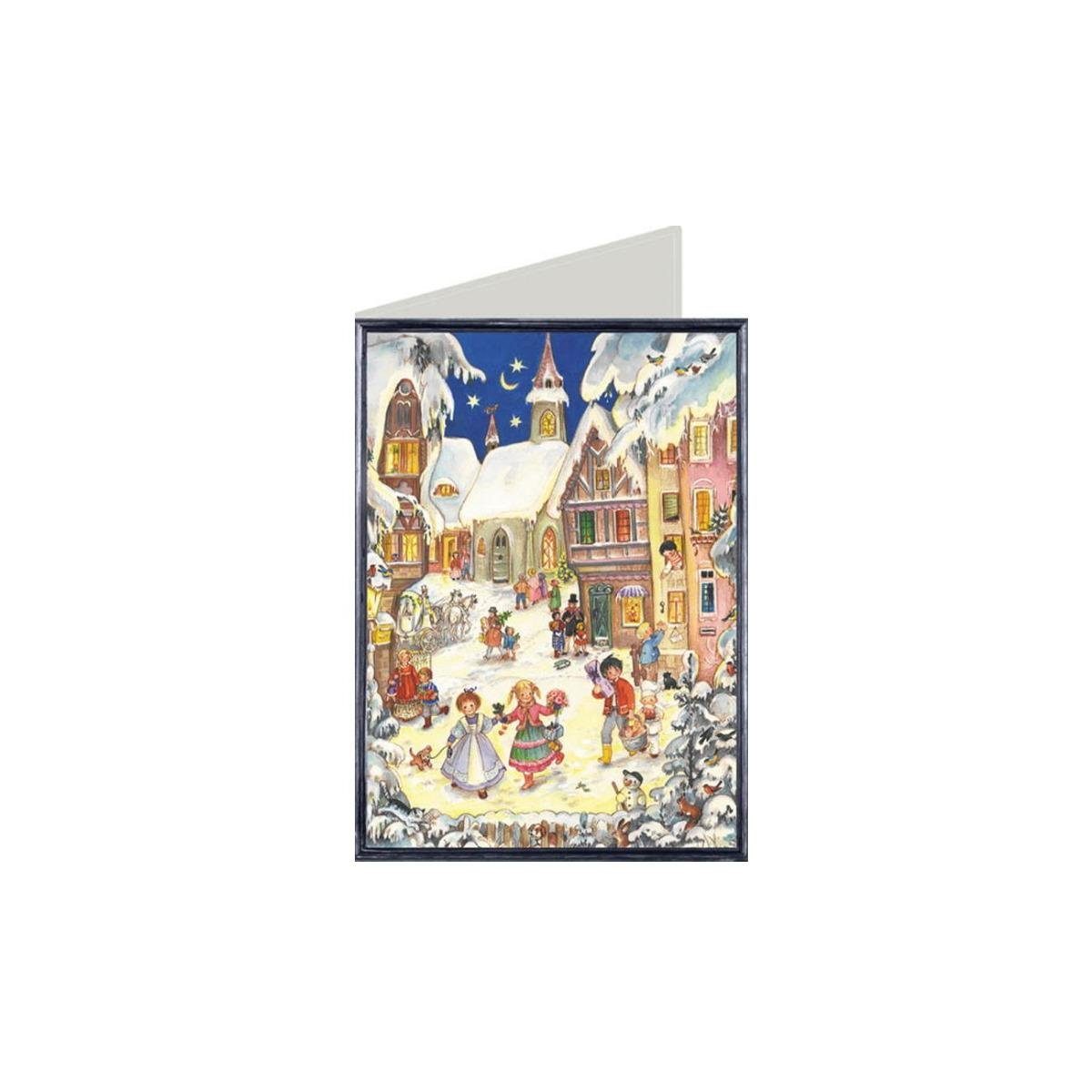 Richard Sellmer Verlag Grußkarte 99727 - Weihnachtskarte - Kinder in der Innenstadt