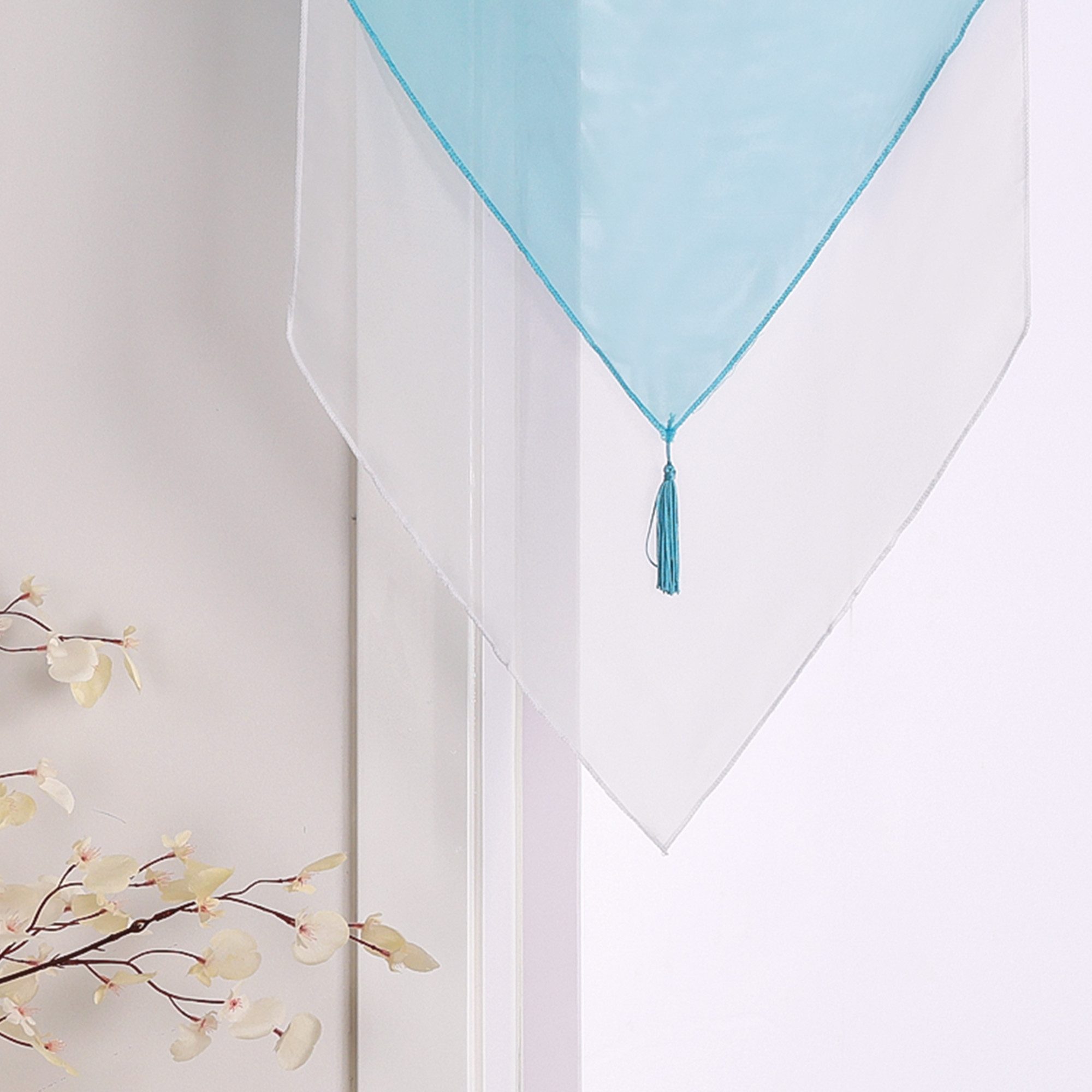 Delien Scheibengardine Lydia (2 St), Schlaufen, mit Quaste Panneaux