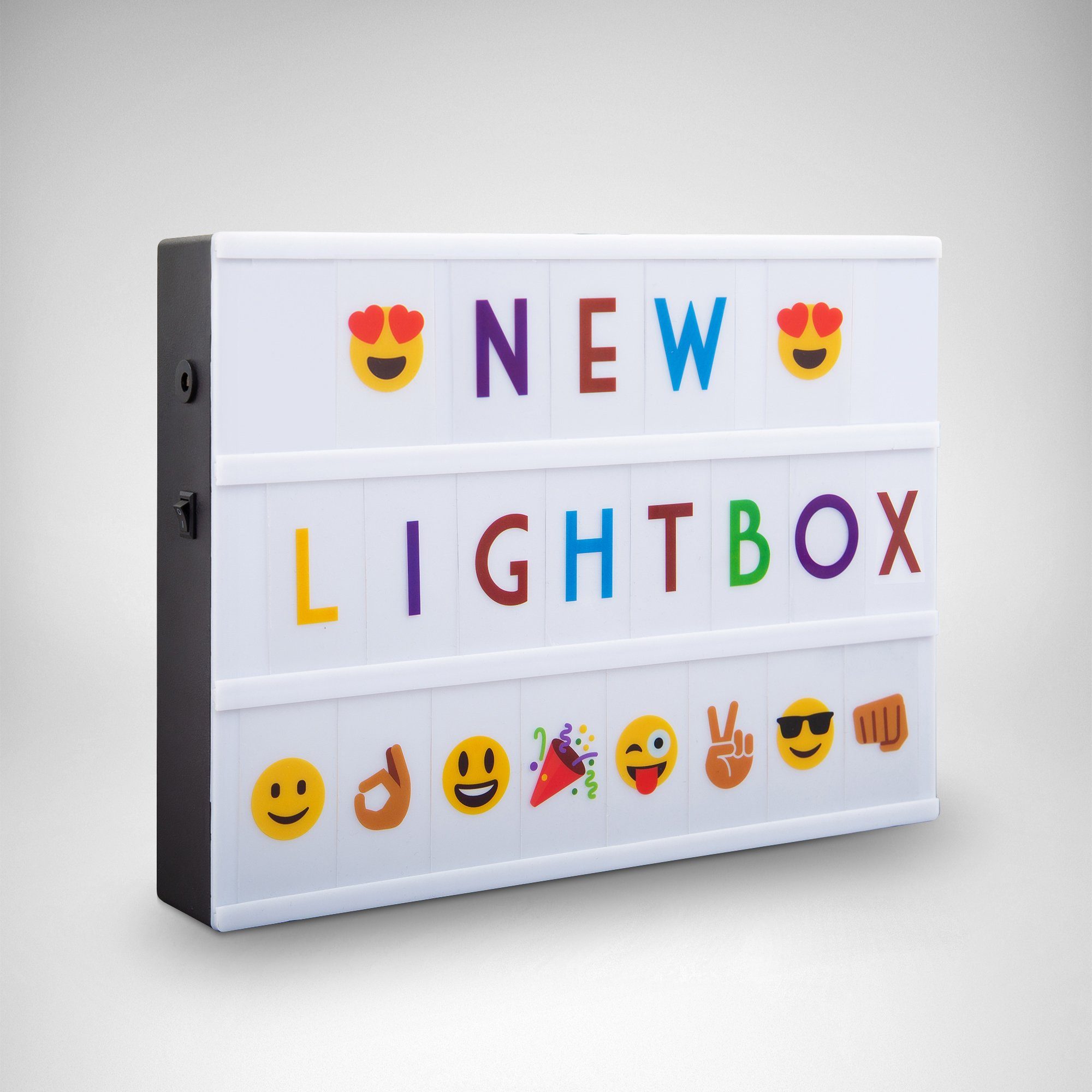 LED Lichtbox AURORA, A4, Buchstaben, Lightbox, integriert, Emojis, Kaltweiß, fest Leuchtkasten, LED USB, Lichtbox B.K.Licht Bunt,