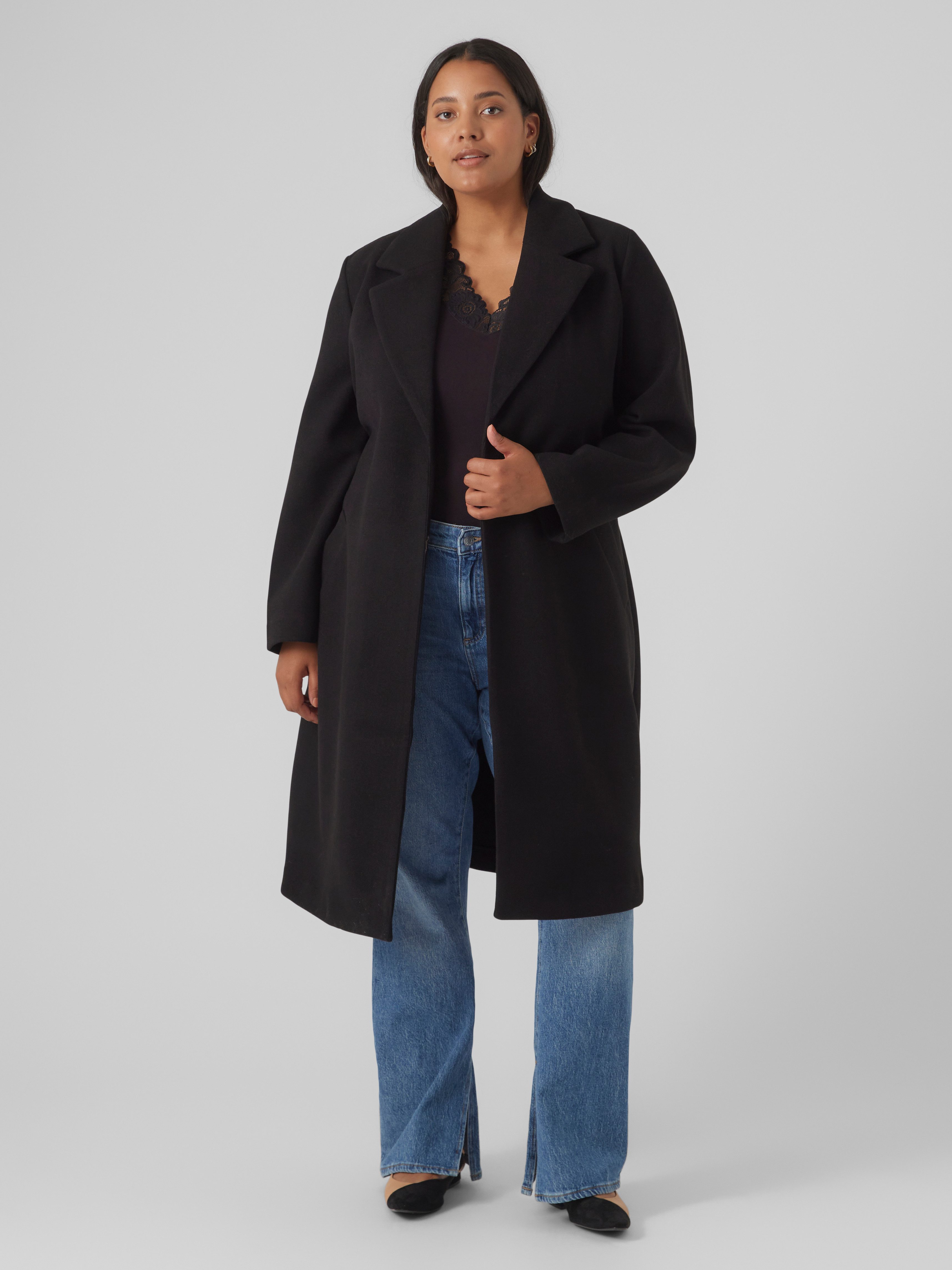 Vero Moda Curve Langmantel VMCFORTUNEAYA LONG COAT GA CUR NOOS
