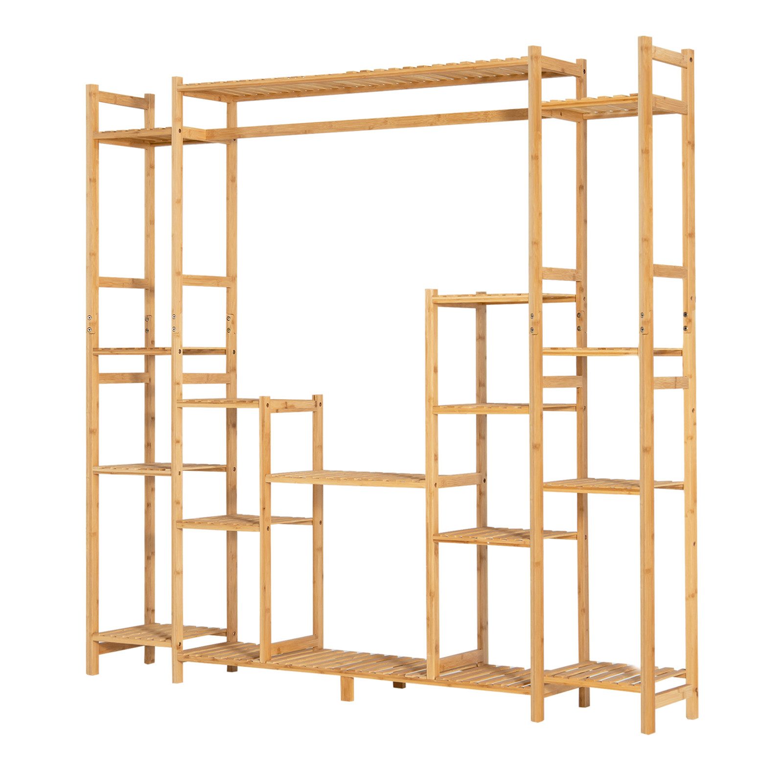 COSTWAY Pflanzentreppe, mit 9 Ebenen & Hängegestell, aus Bambus 167x30x166c günstig online kaufen