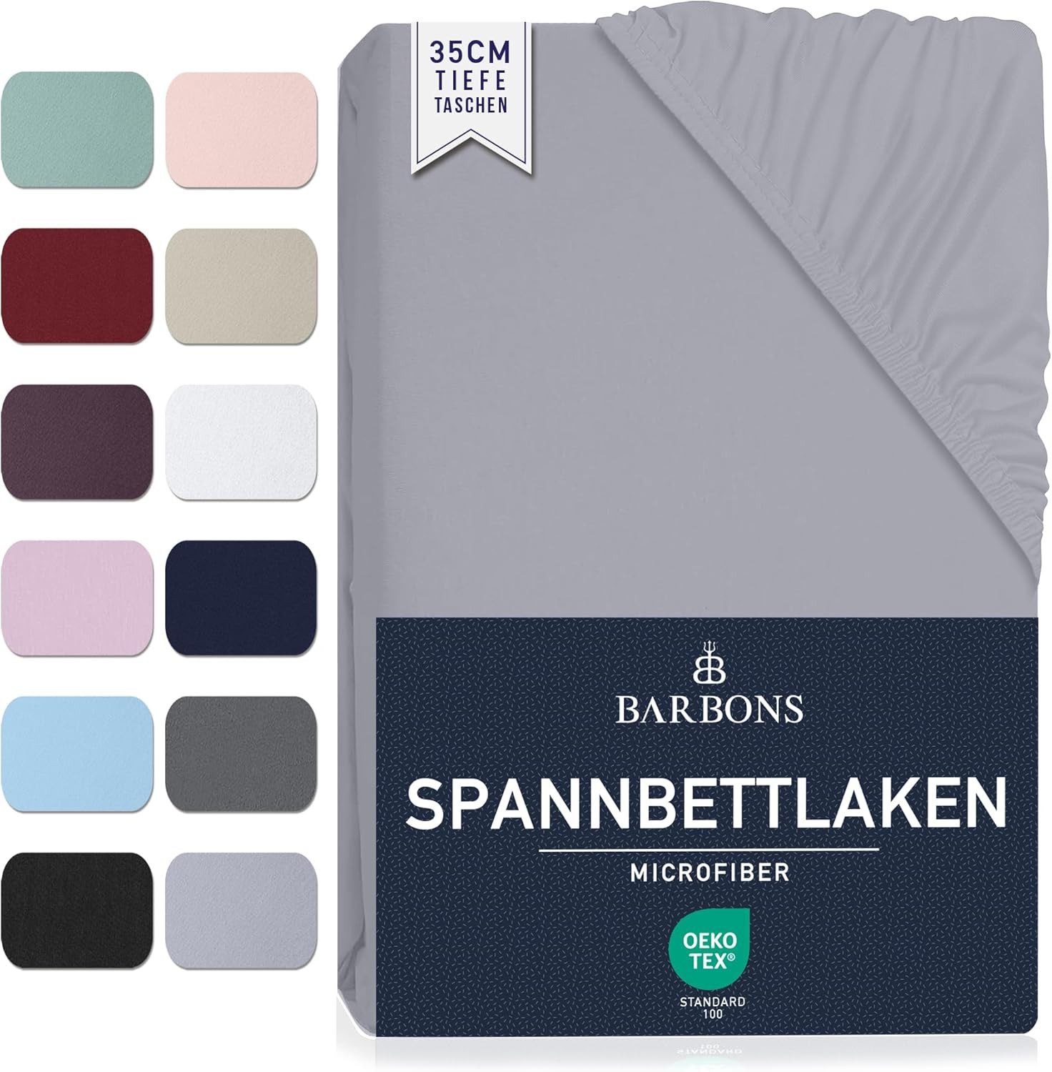 BARBONS Spannbettlaken Mikrofaser Bettlaken, 35 cm günstig online kaufen