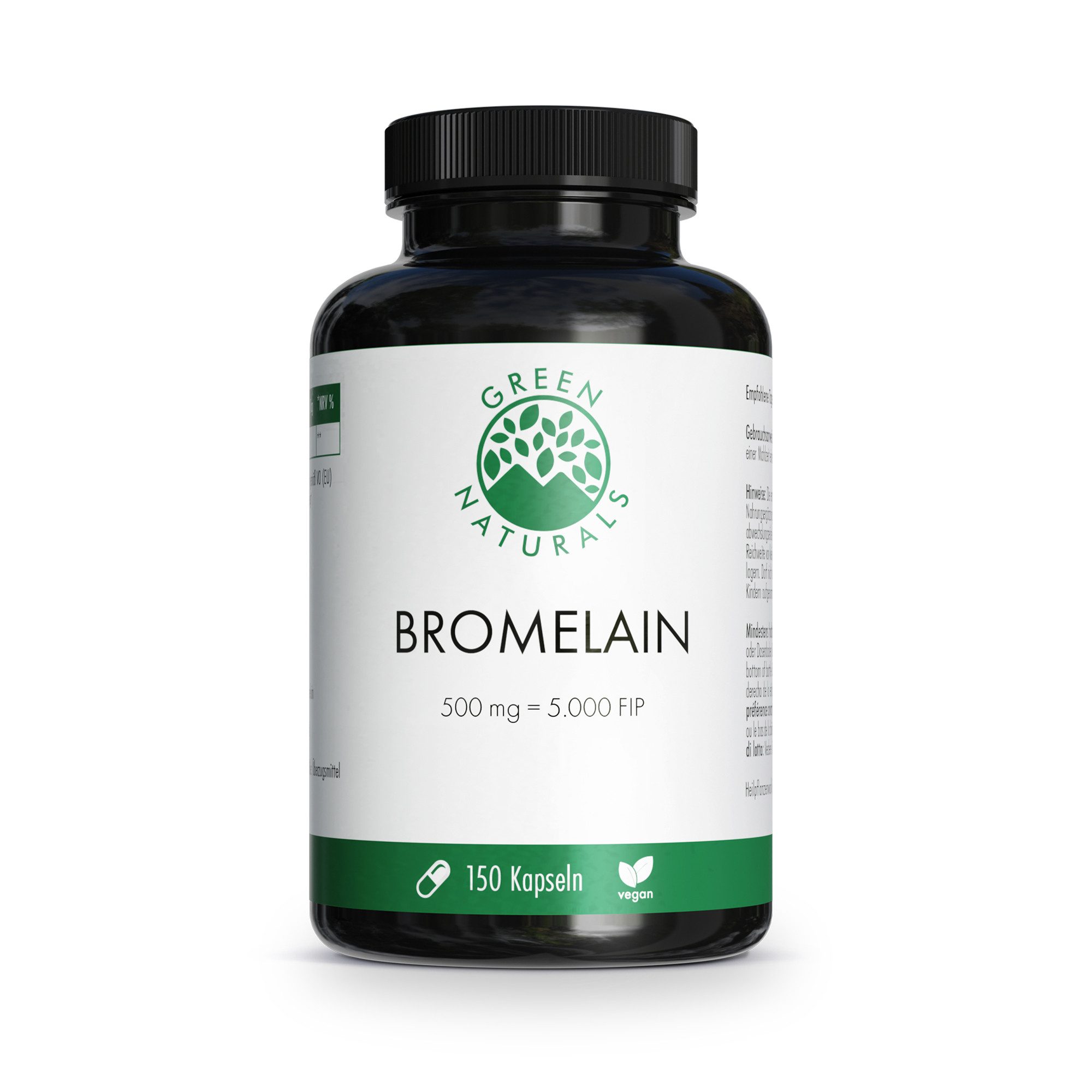 Green Naturals Bromelain 500 mg mit 5000 FIP KAP, 93.0 g