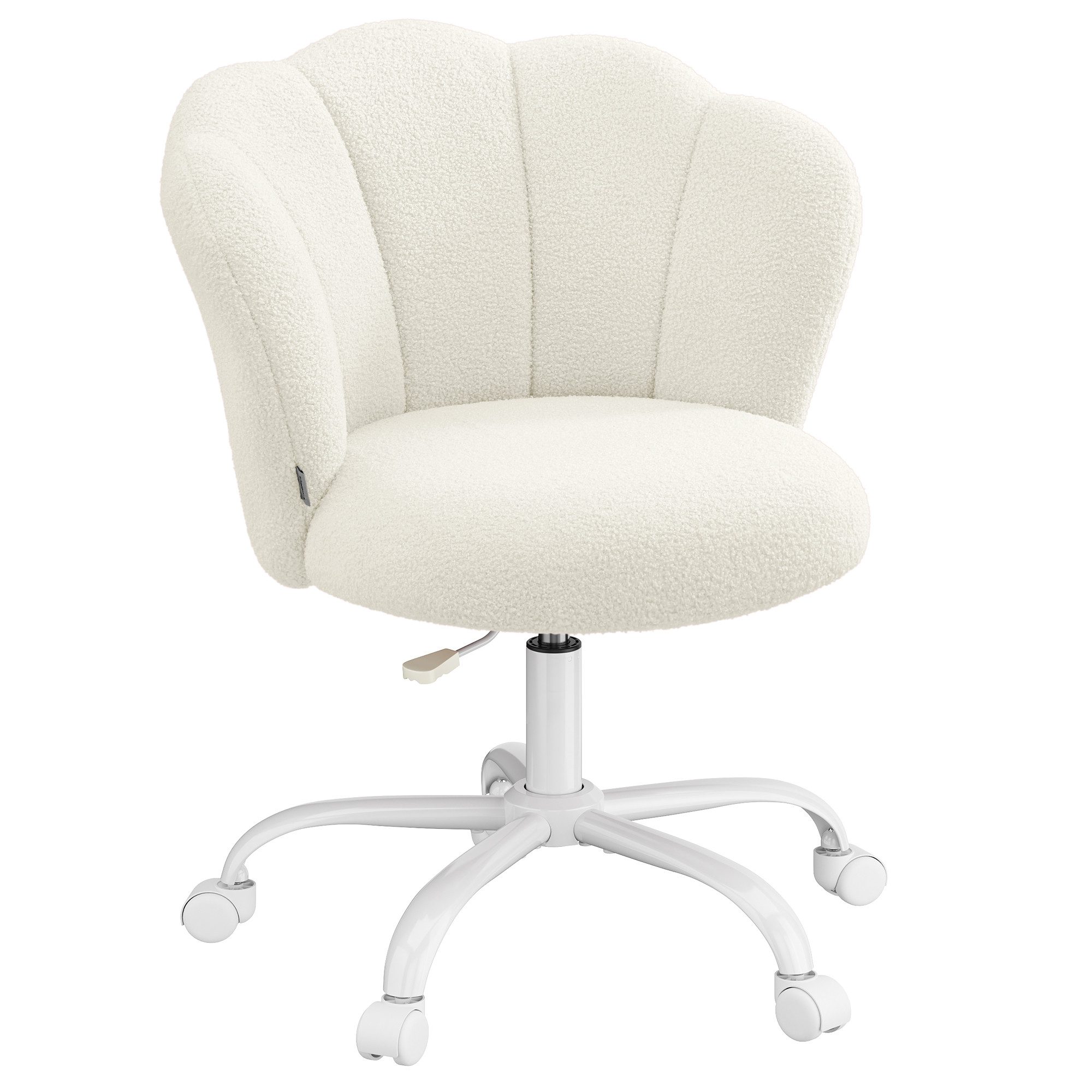SONGMICS Bürostuhl Schminktischstuhl, für Wohnzimmer, Schlafzimmer, 64 x 64 x (79-89) cm, bis zu 110 kg belastbar, Blütenblatt-Rückenlehne, höhenverstellbar