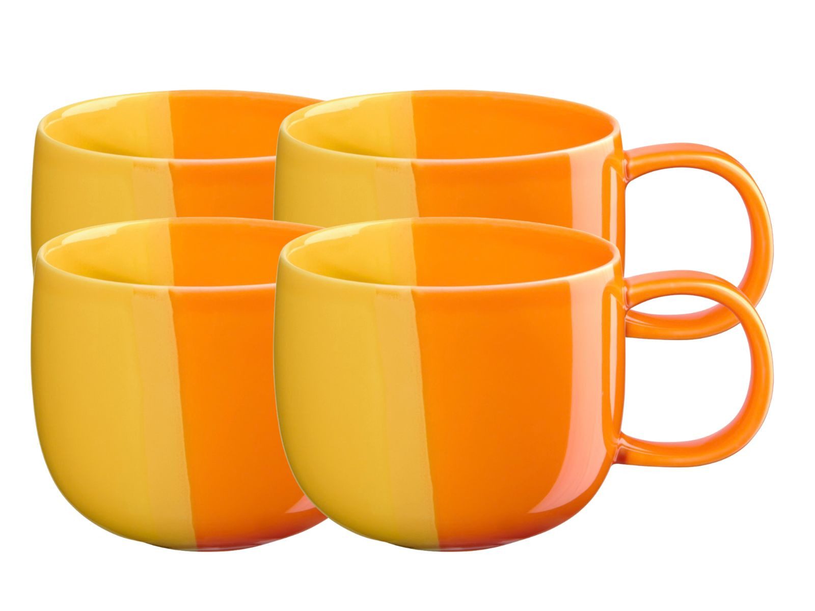 ASA SELECTION Becher joy Henkelbecher orange smoothie 8,5cm 0,4l Set4, Porzellan