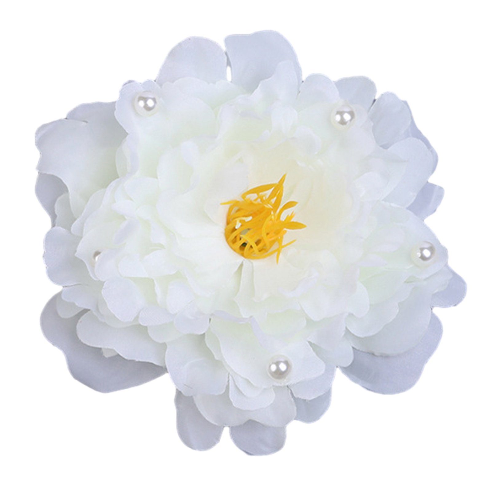 Blusmart Diadem Simulierte Blumen-Haarspange, Lebendiger, Personalisierter Haarschmuck Weiß