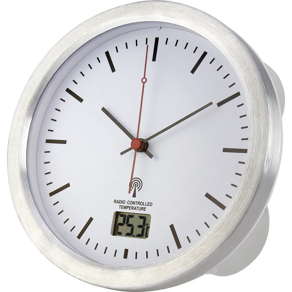 Renkforce Wanduhr Renkforce E1003R Funk Wanduhr 17 cm x 6 cm Silber Badezim günstig online kaufen