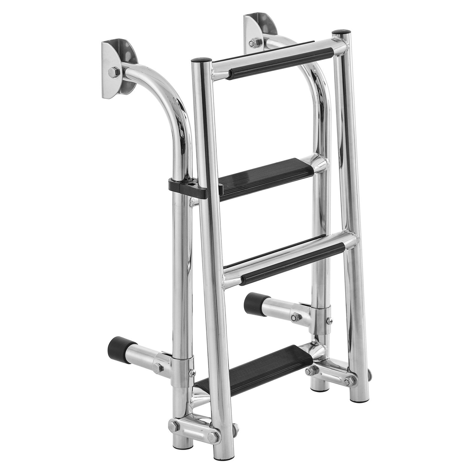COSTWAY Poolleiter, 4-stufig, mit Heckbefestigung, bis 227kg, klappbar