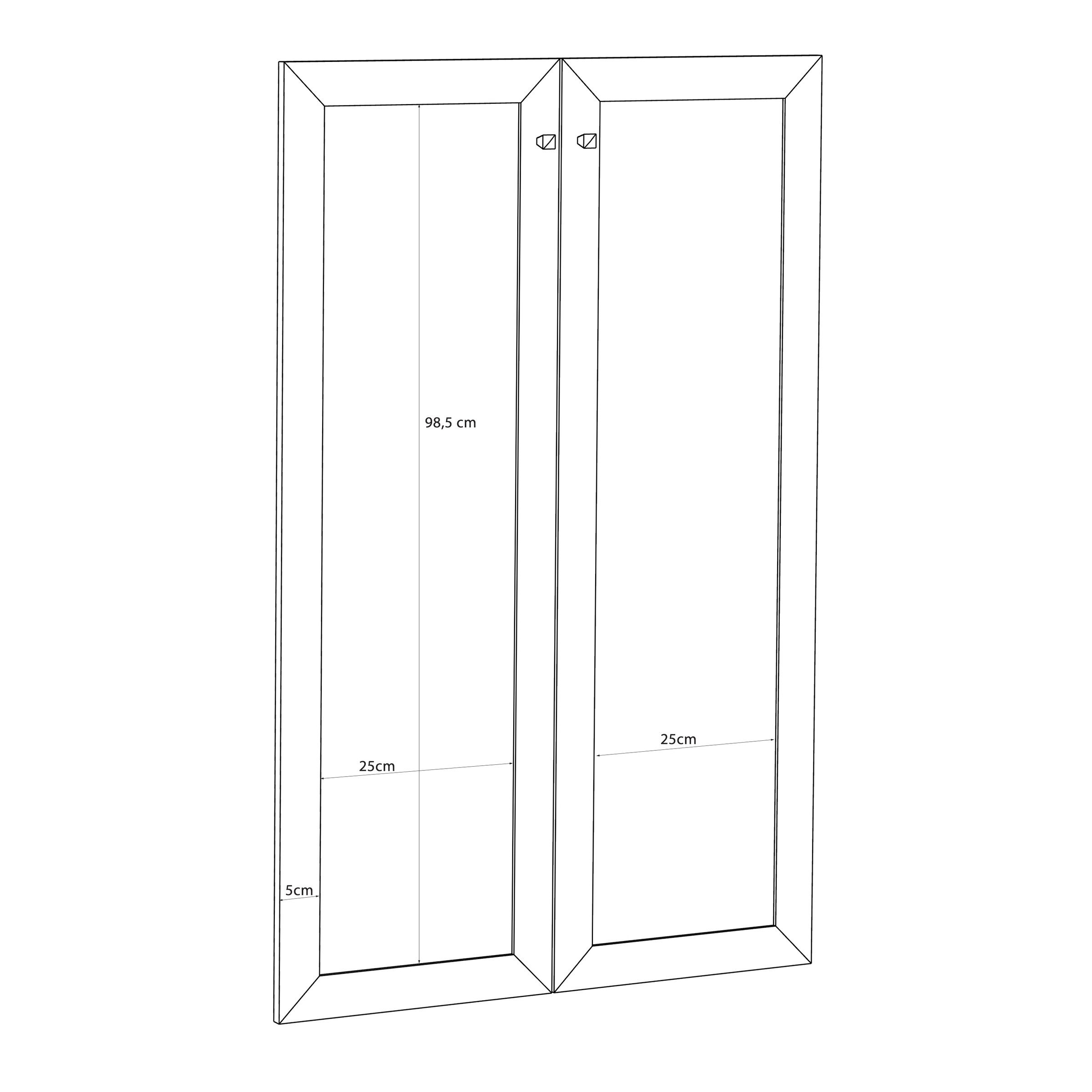 PREISBRECHER Glastür TREVONE, (2er-Set) in Artisan Eiche Dekor - 69,9x108,5x1,5cm (BxHxT)