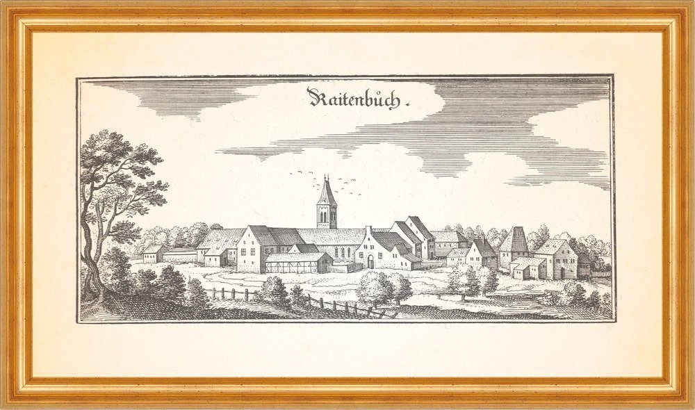 Kunstdruck Raitenbuch Rottenbuch Kloster Chorherrenstift Kupferstich Merian 0347
