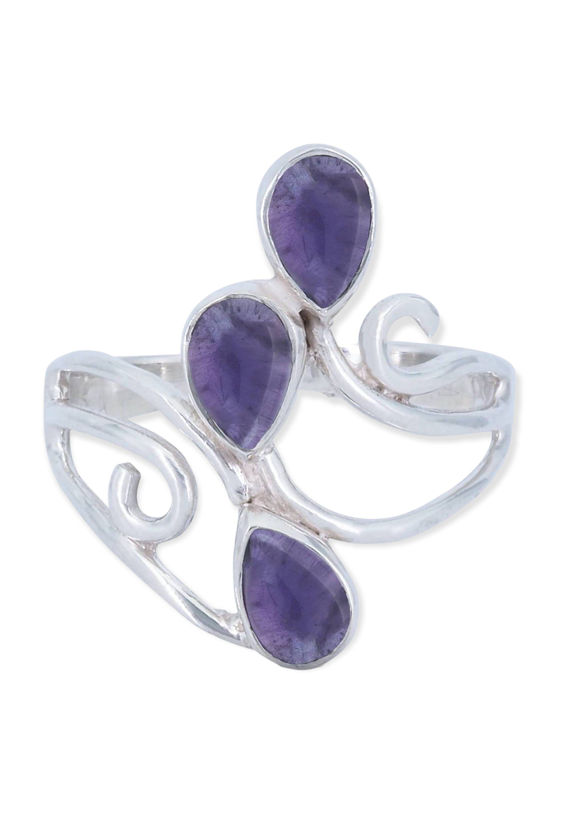 mantraroma Silberring 925er Silber mit Amethyst