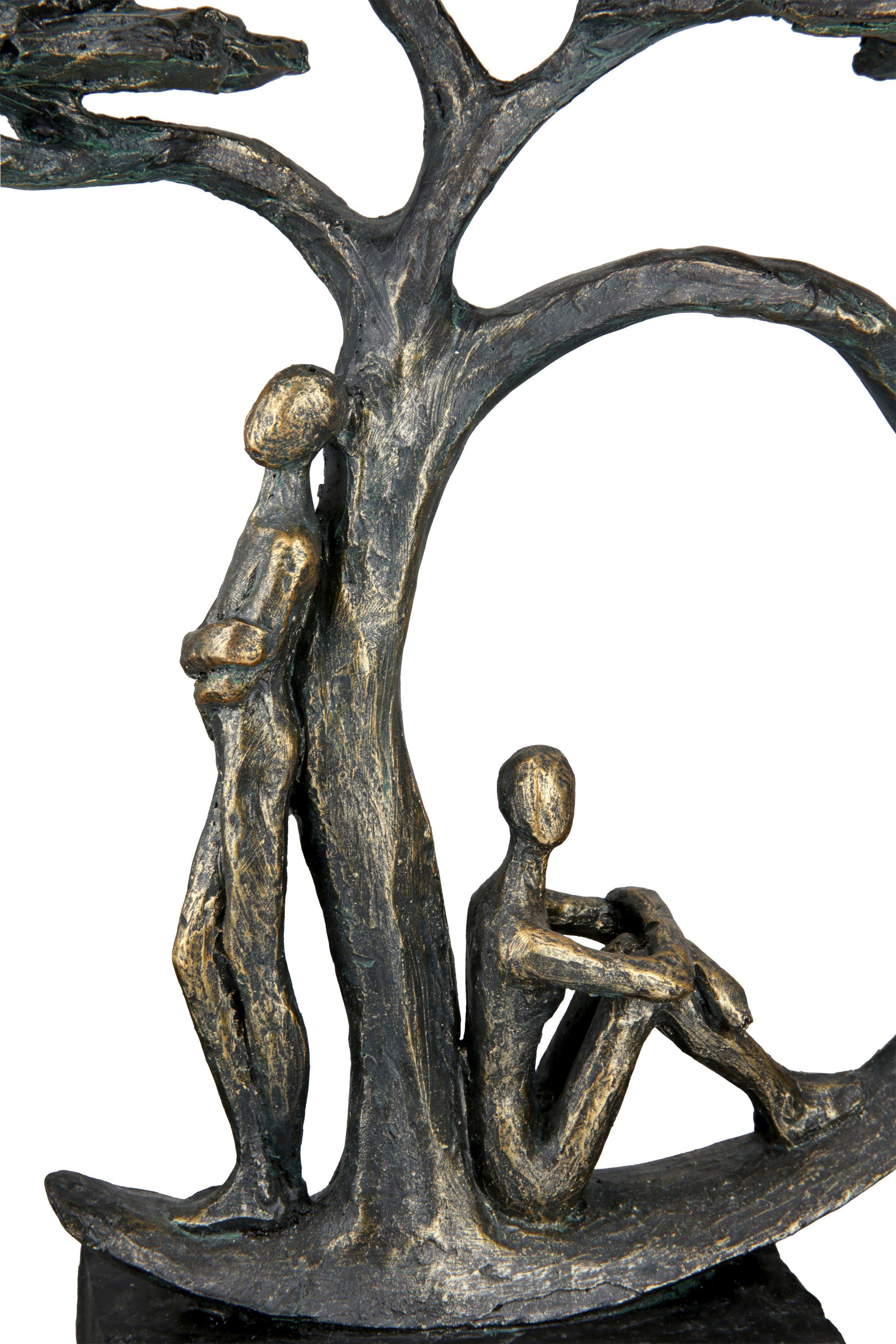 Casablanca by Gilde Dekofigur Skulptur Shadow (1 St), Bronzefarbenes Paar unter Baum, Antikfinish, Wohnzimmer