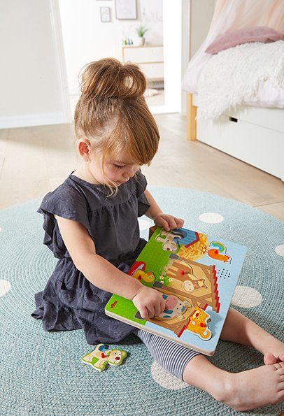 Haba Steckpuzzle Auf dem Land, 6 Puzzleteile, mit Soundeffekten