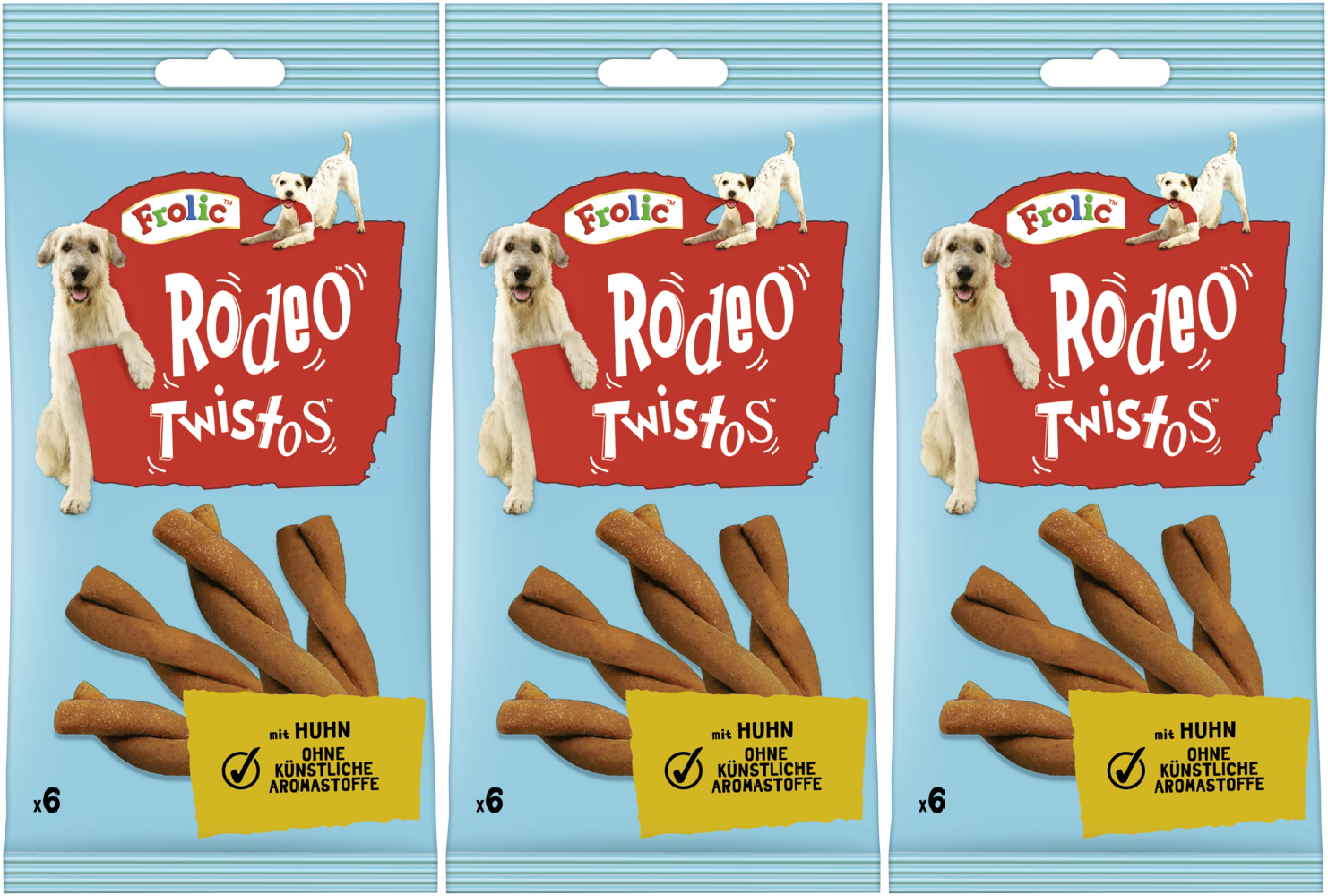 Frolic FROLIC™ RODEO™ TWISTOS™ Beutel Huhn 3 x 6 Stück, Snack für: Hunde