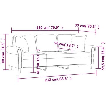 DOTMALL 3-Sitzer mit Zierkissen, Polstersofa, Metallgestell,Sitzbreite: 180 cm