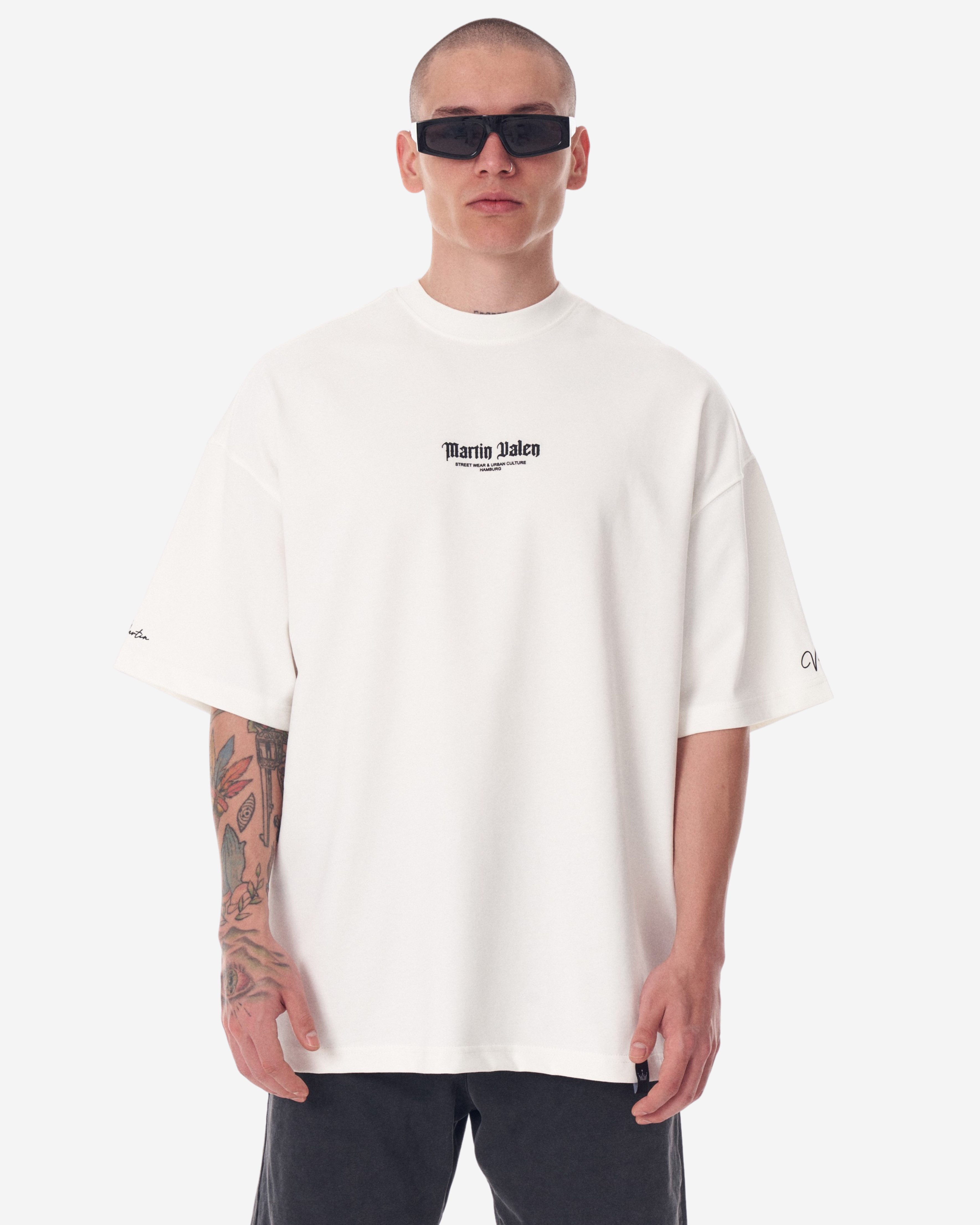 Martin Valen T-Shirt Groß Martin Valen 3D-Druck Weißes T-Shirt für Arme und Brust
