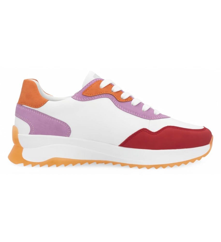 Rieker (Glattleder) W1308 weiss/rot/rosa/orange Damen Sneaker günstig online kaufen