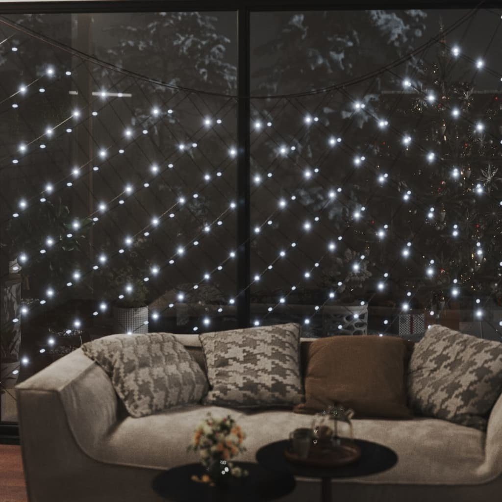 vidaXL Lichterkette NA Weihnachts-Lichternetz 4x4 m 544 LED Kaltweiß Indoor Outdoor