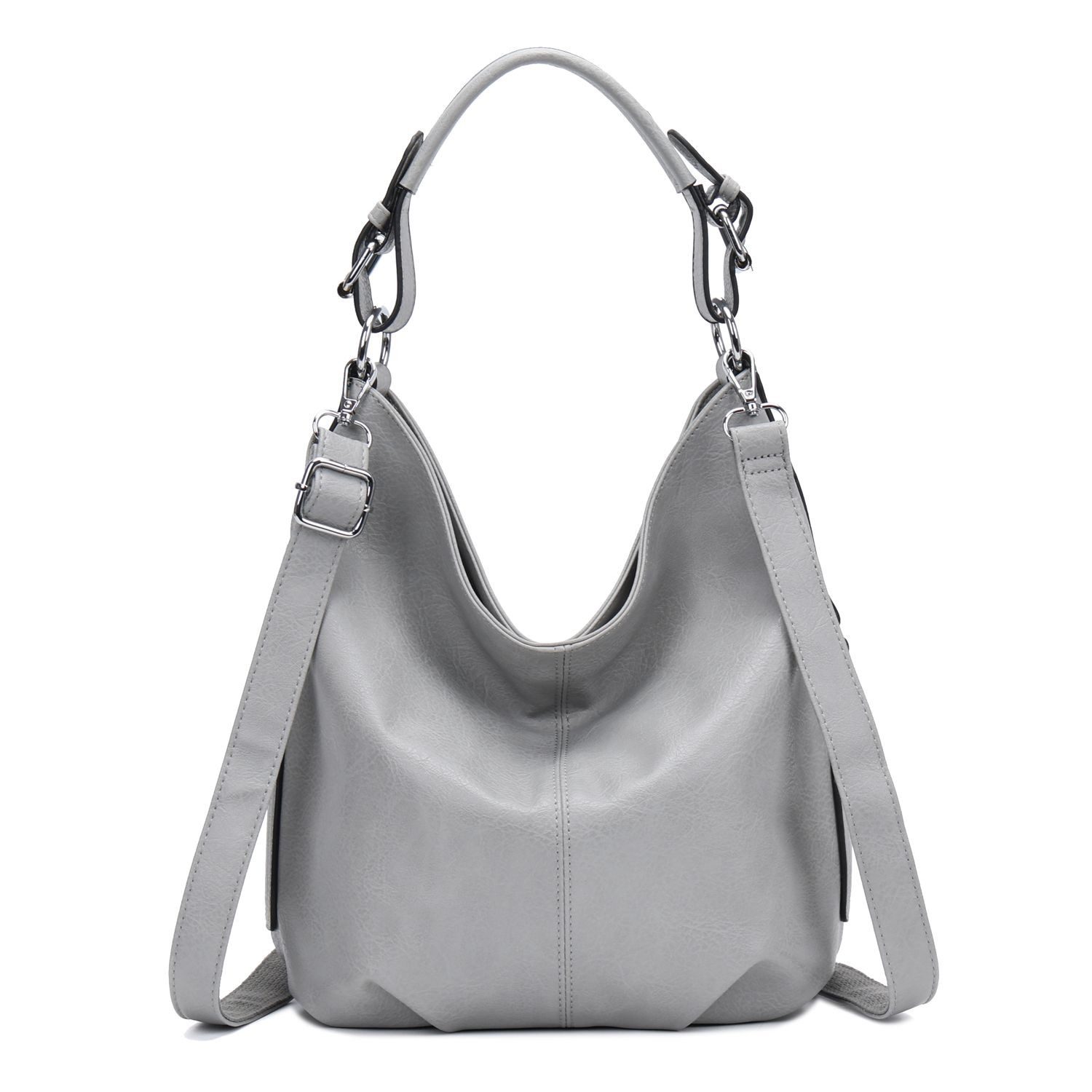 ITALYSHOP24 Schultertasche DAMEN SHOPPER Hobo Bag Umhängetasche Handtasche City Bag Cross-Over (Spar-Set: Henkel Tasche mit Schultergurt, Workbag Leder Optik, 2-tlg., mit Henkel und Schultergurt), Damentasche Freizeit Abend Leder Optik Henkeltasche Reise Crossbody