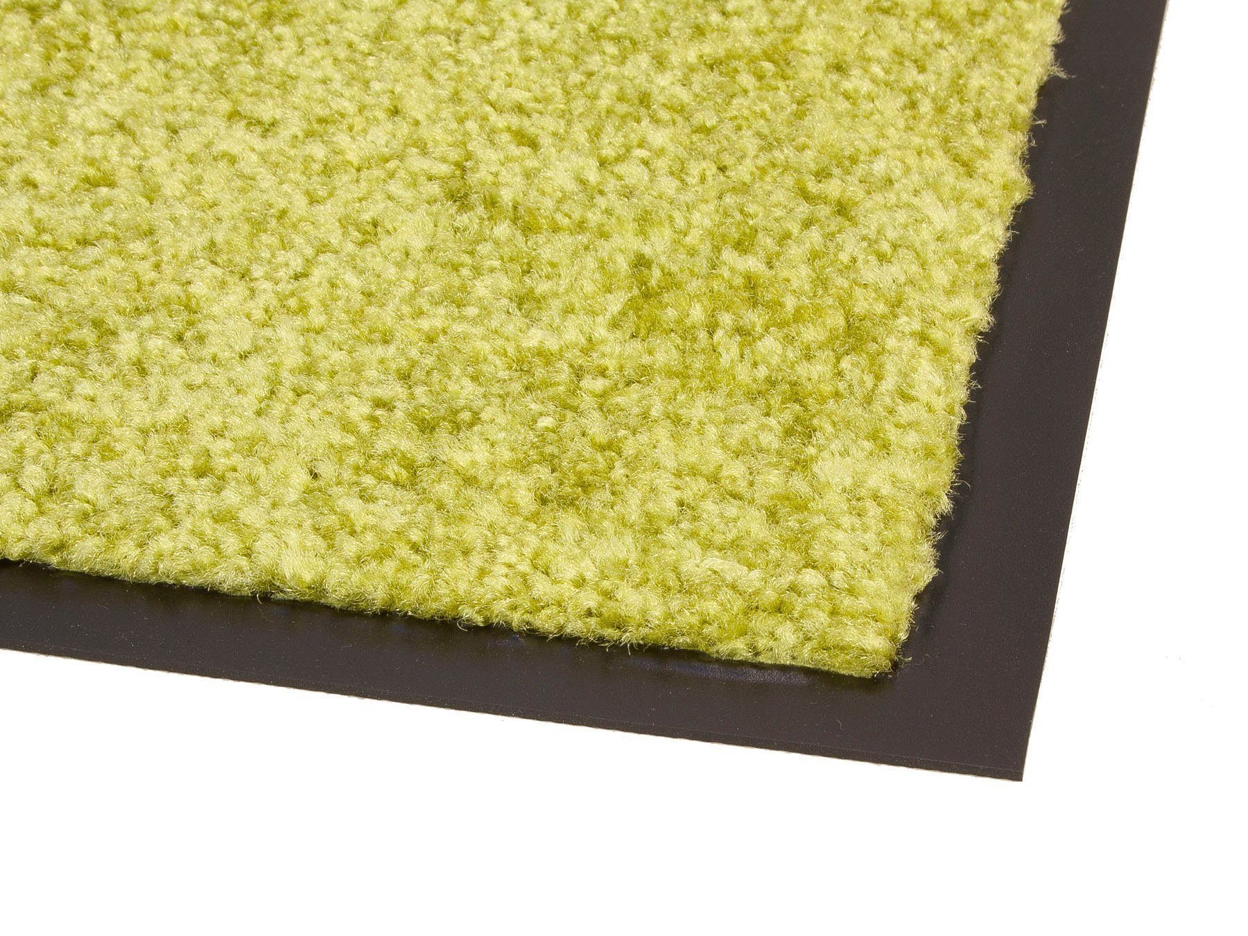 rechteckig, CLEAN Schmutzfangmatte, Höhe: waschbar Fußmatte grün UV-beständig, 8 Primaflor-Ideen Uni-Farben, PRO, Schmutzfangmatte mm, Textil, in